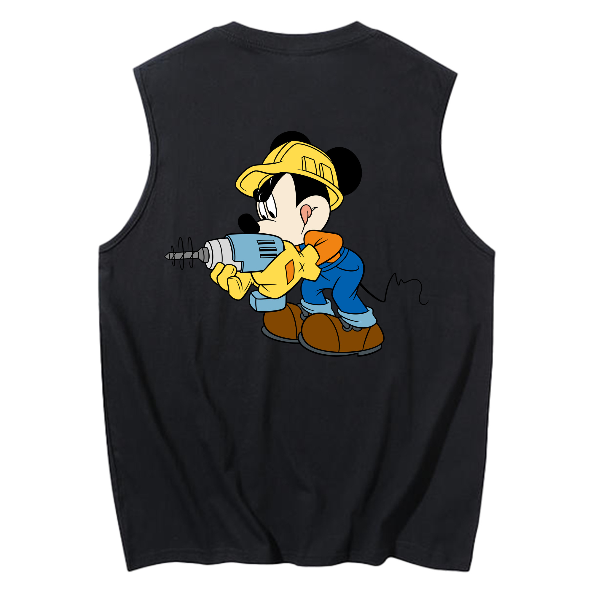 ミッキーマウス Mickey Mouse コットン100％タンクトップ（背面プリント）