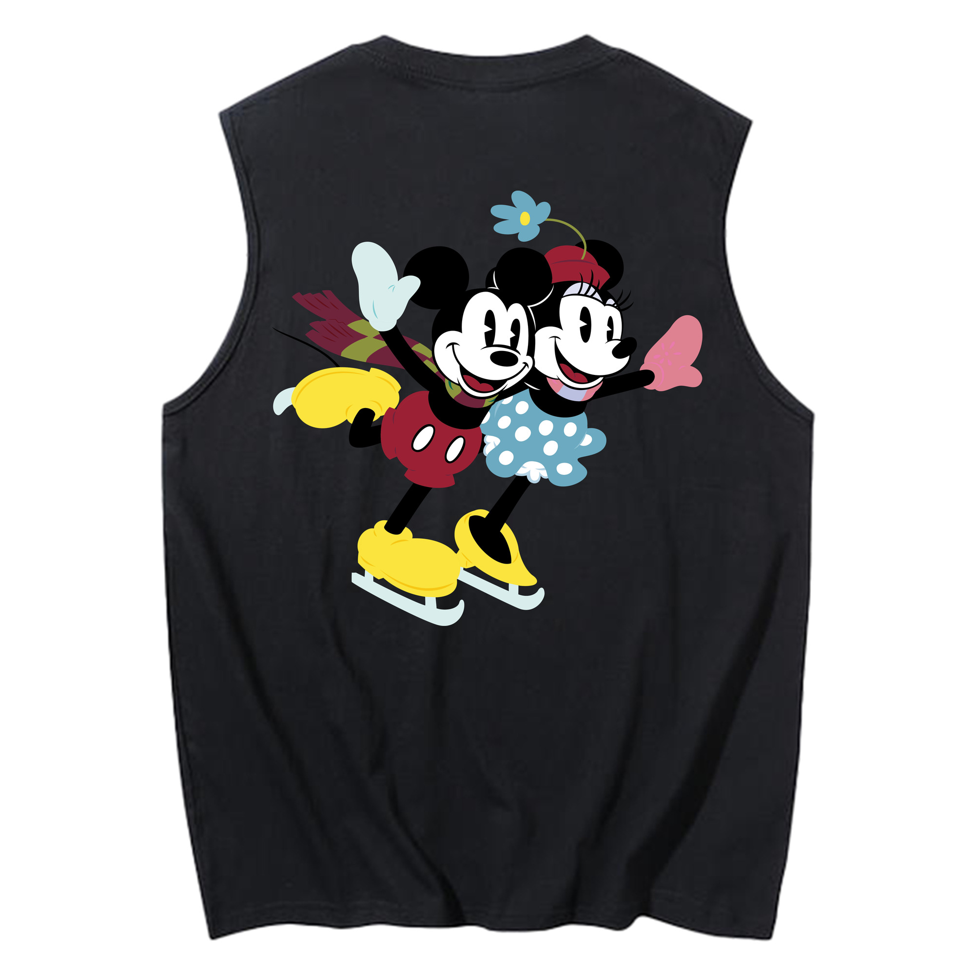 ミッキーマウス Mickey Mouse コットン100％タンクトップ（背面プリント）
