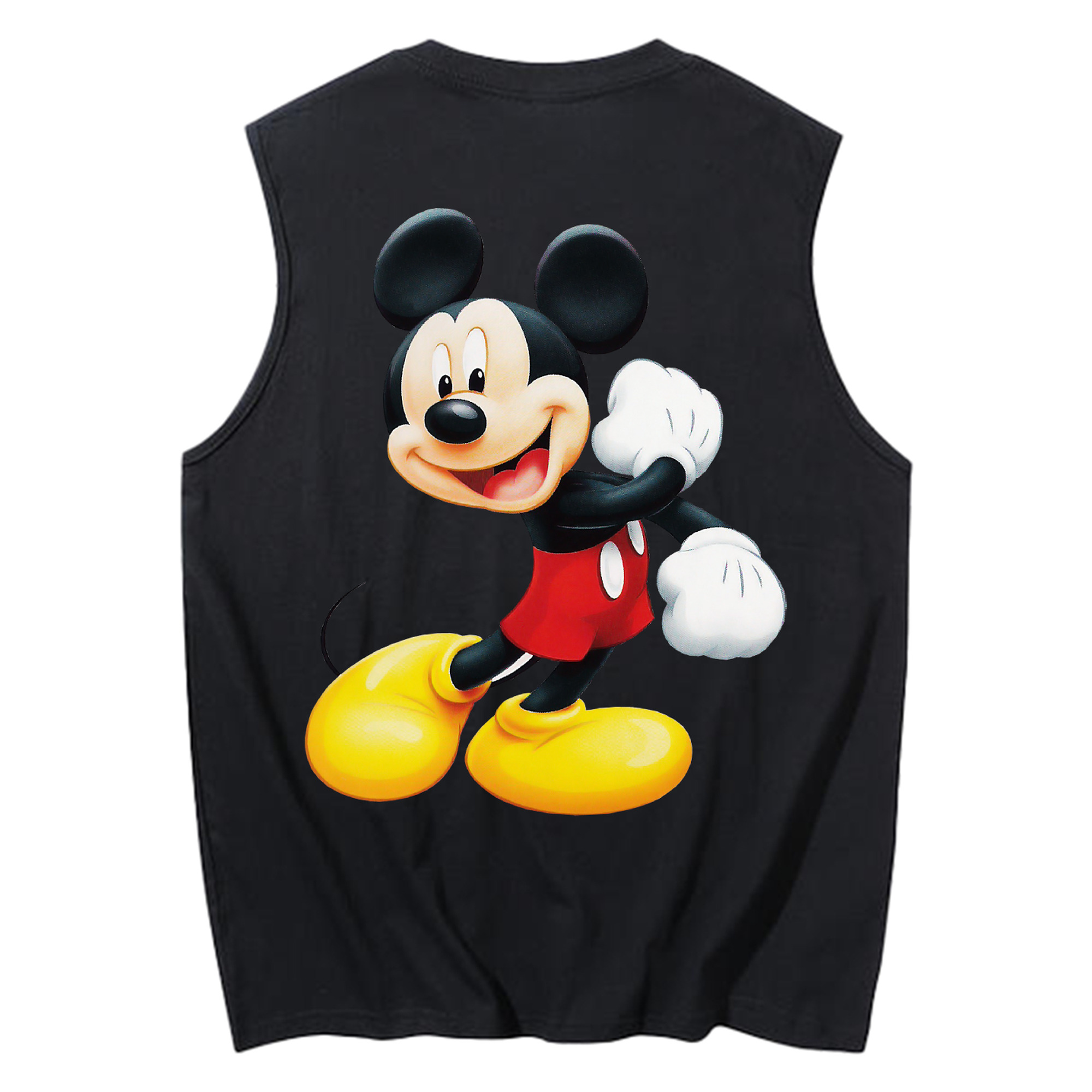 ミッキーマウス Mickey Mouse コットン100％タンクトップ（背面プリント）