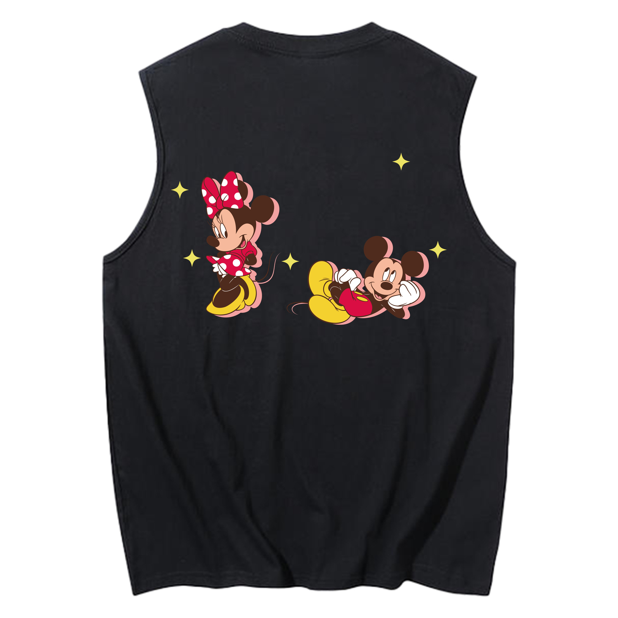 ミッキーマウス Mickey Mouse コットン100％タンクトップ（背面プリント）