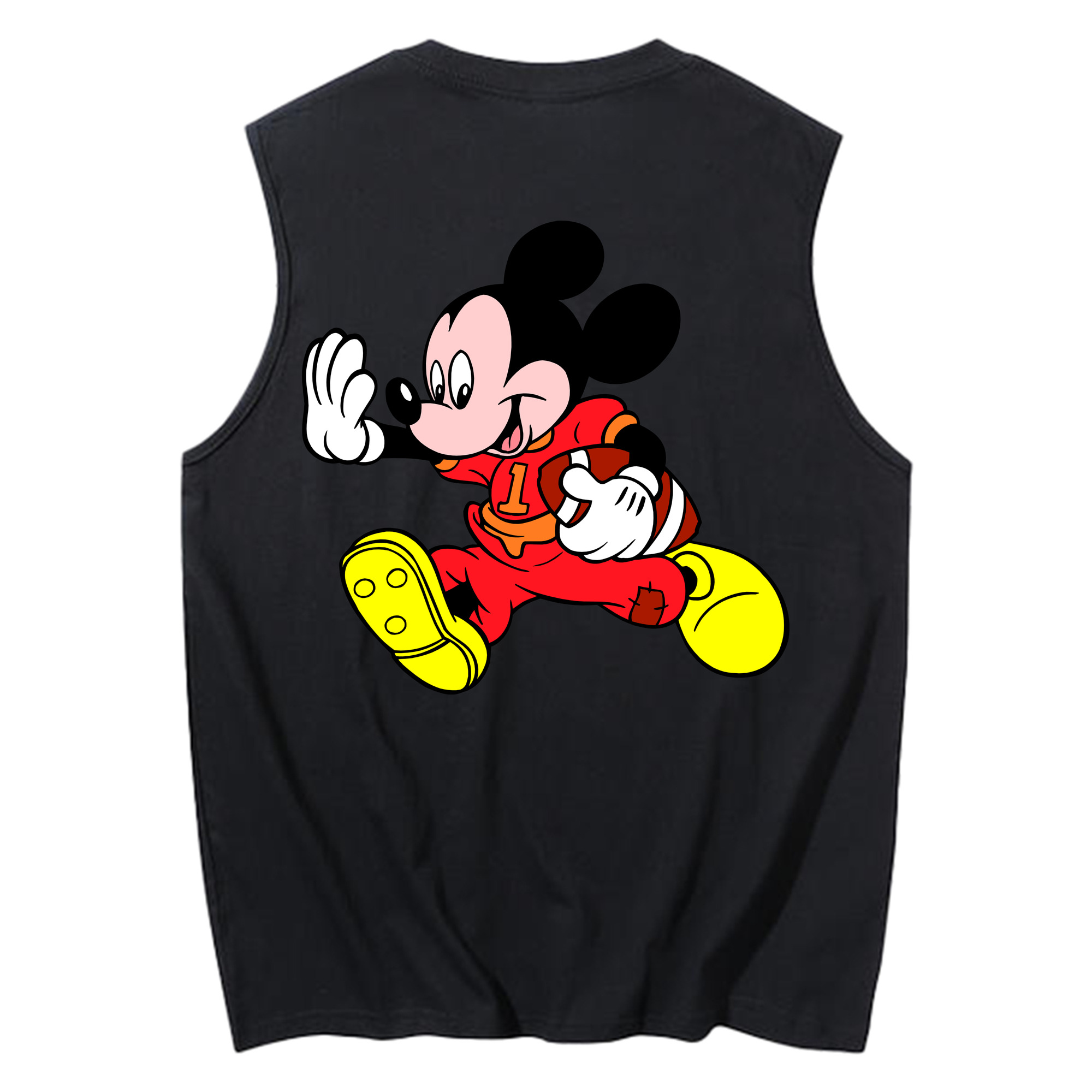 ミッキーマウス Mickey Mouse コットン100％タンクトップ（背面プリント）