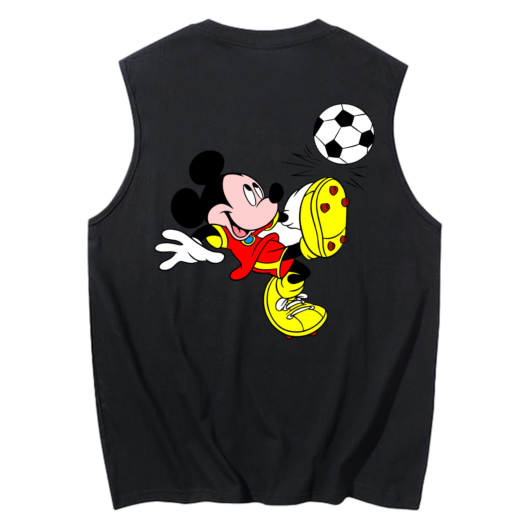 ミッキーマウス Mickey Mouse コットン100％タンクトップ（背面プリント）