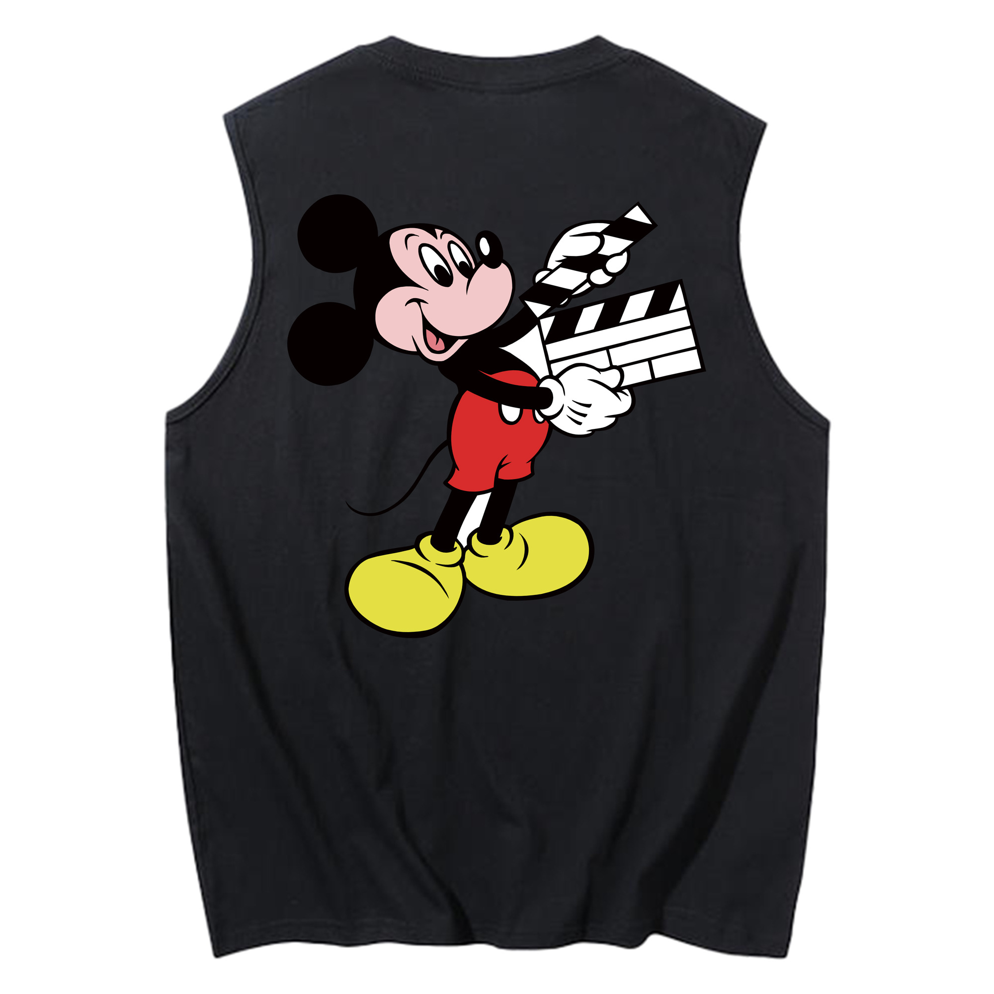ミッキーマウス Mickey Mouse コットン100％タンクトップ（背面プリント）