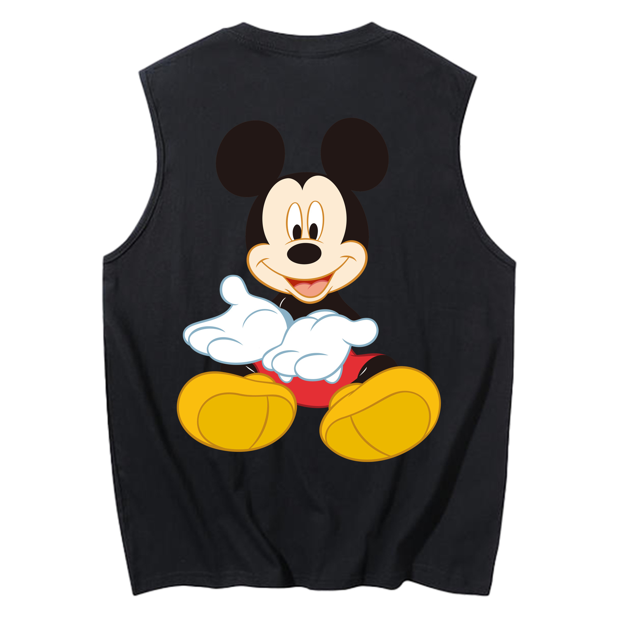 ミッキーマウス Mickey Mouse コットン100％タンクトップ（背面プリント）