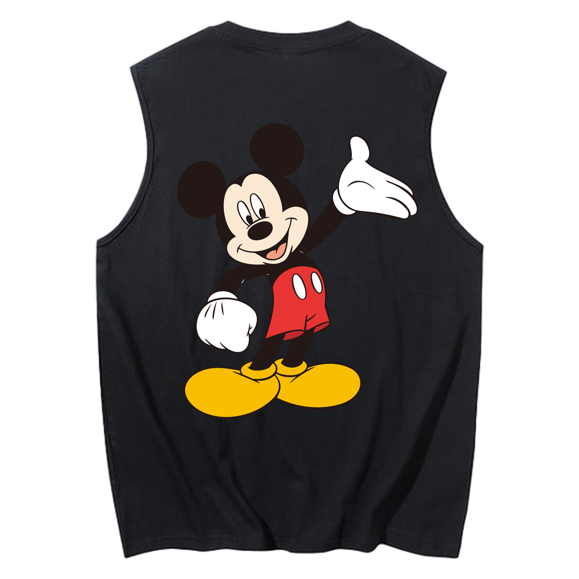 ミッキーマウス Mickey Mouse コットン100％タンクトップ（背面プリント）