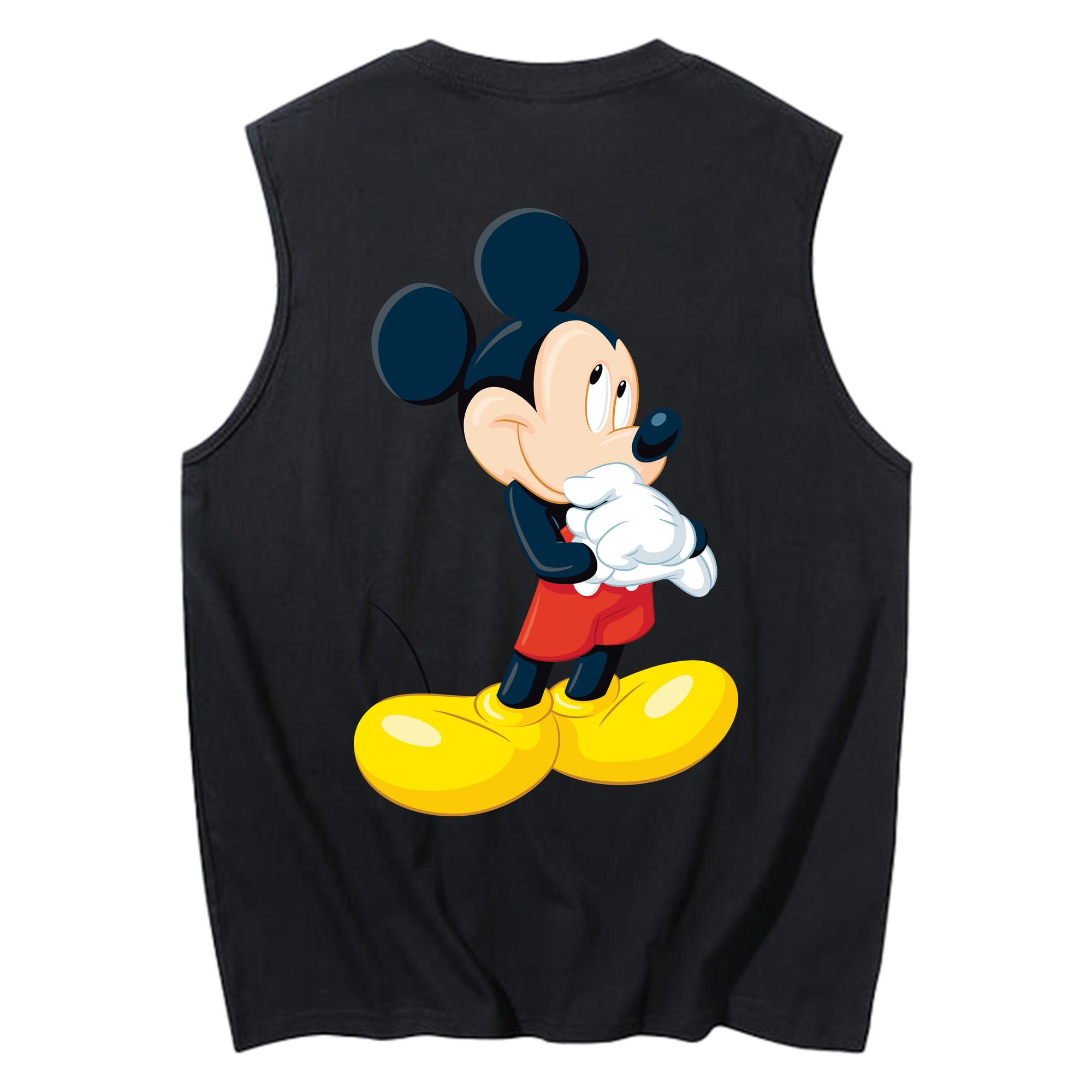 ミッキーマウス Mickey Mouse コットン100％タンクトップ（背面プリント）