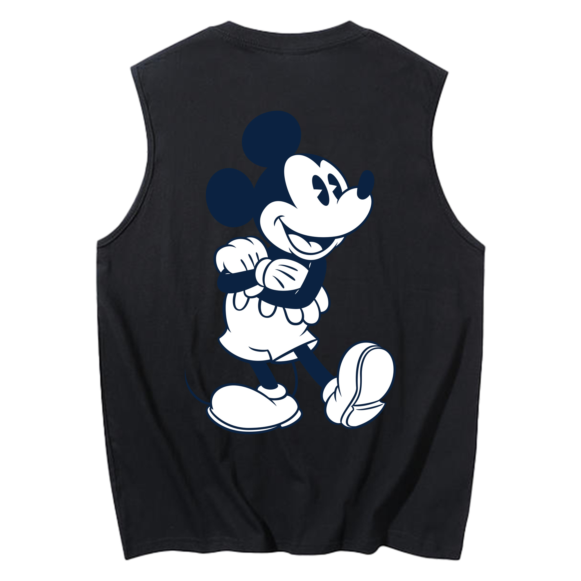 ミッキーマウス Mickey Mouse コットン100％タンクトップ（背面プリント）