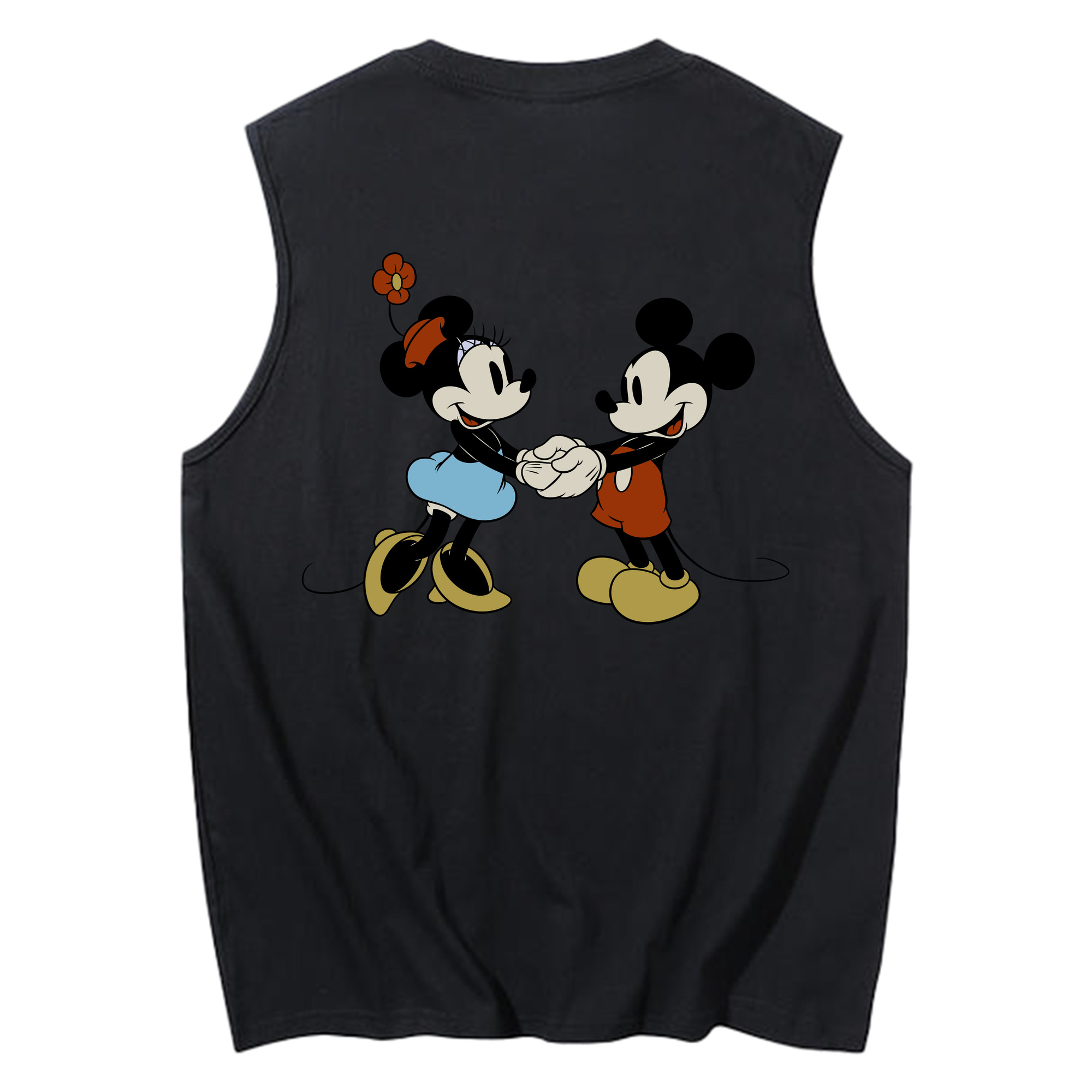 ミッキーマウス Mickey Mouse コットン100％タンクトップ（背面プリント）