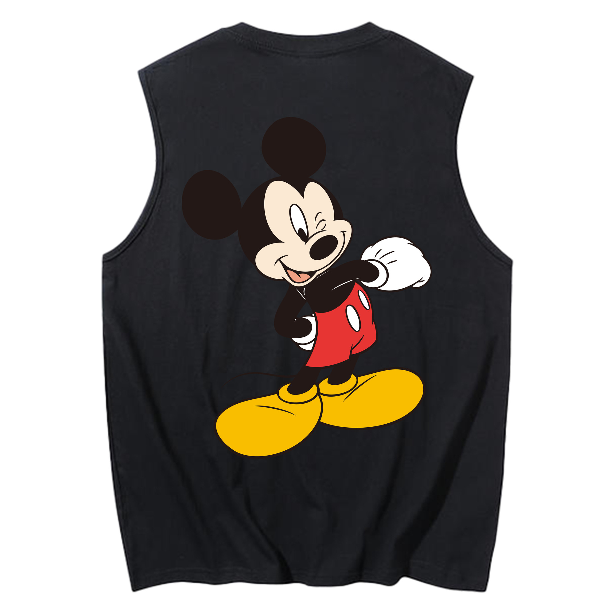 ミッキーマウス Mickey Mouse コットン100％タンクトップ（背面プリント）