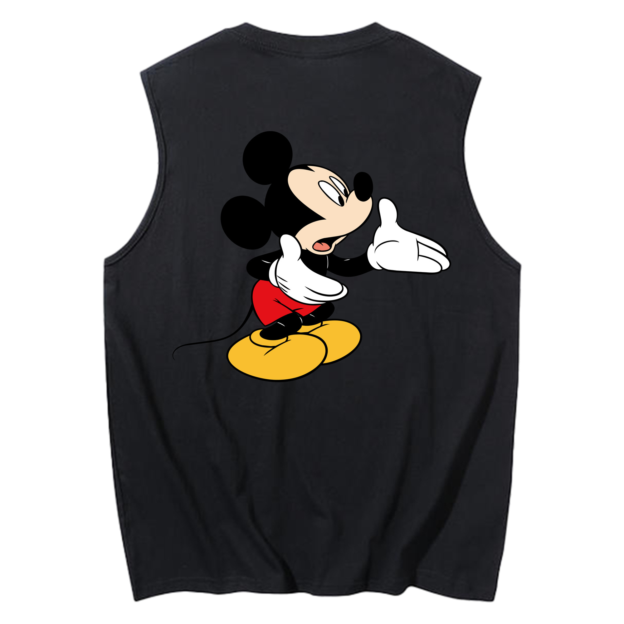 ミッキーマウス Mickey Mouse コットン100％タンクトップ（背面プリント）