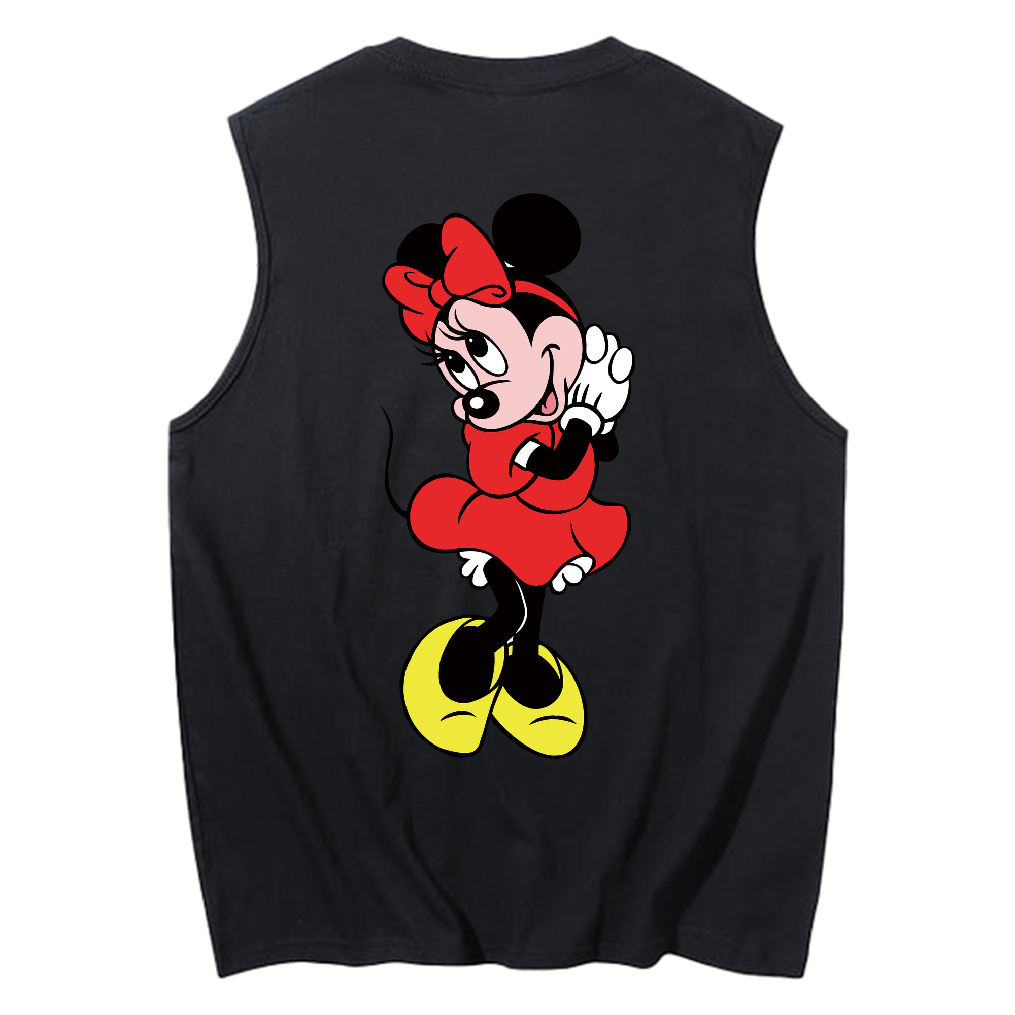 ミッキーマウス Mickey Mouse コットン100％タンクトップ（背面プリント）