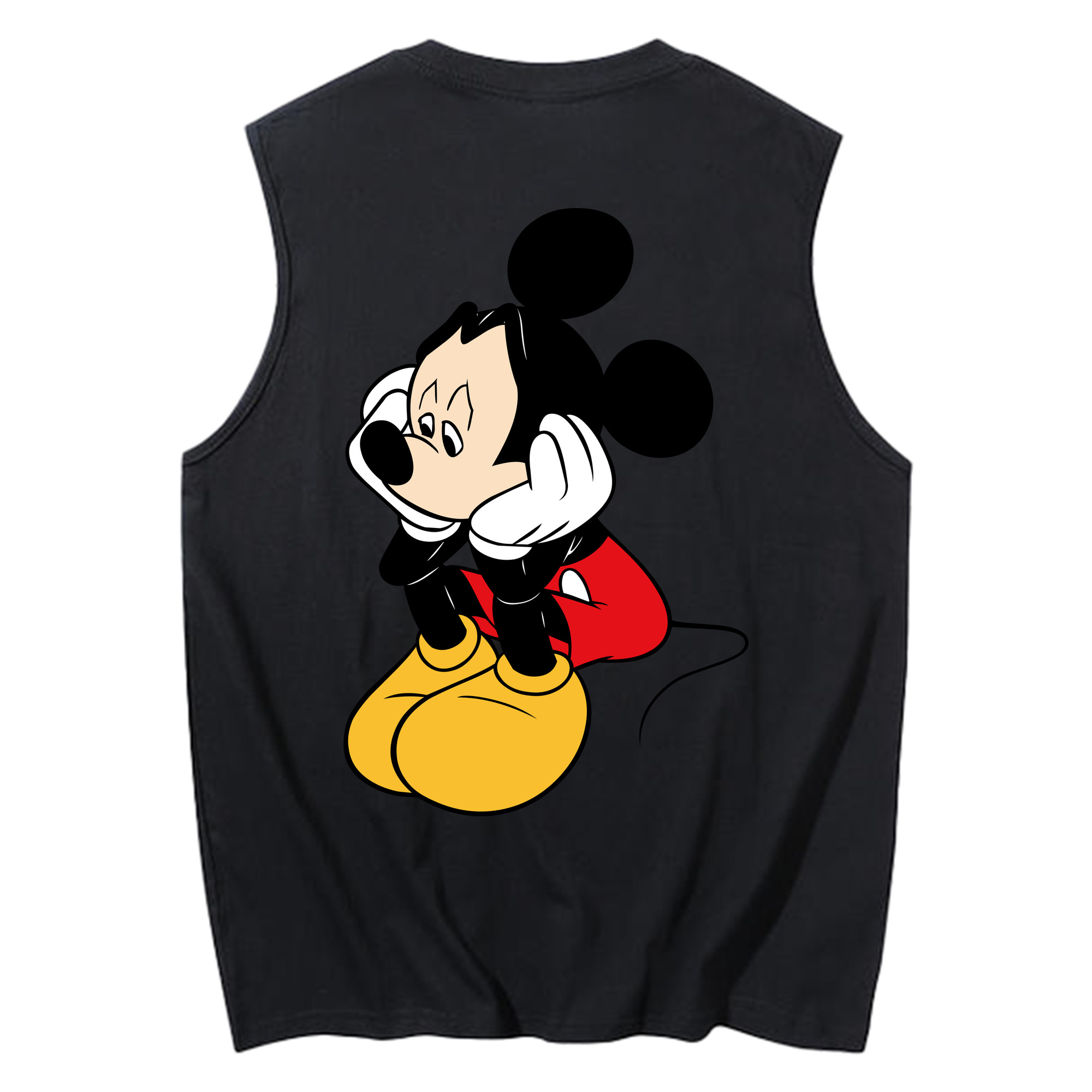 ミッキーマウス Mickey Mouse コットン100％タンクトップ（背面プリント）