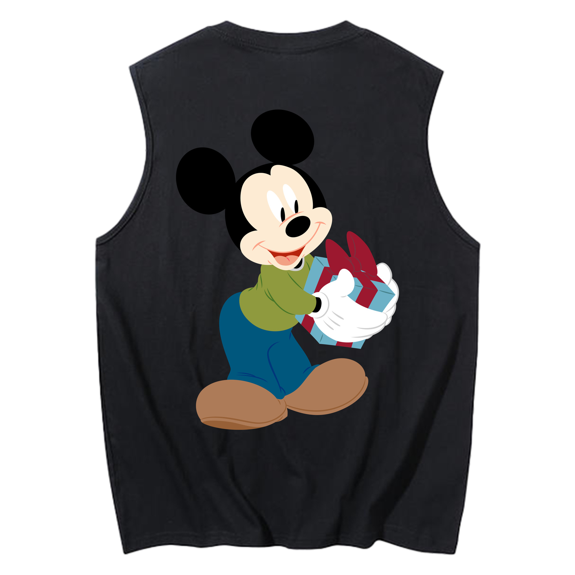 ミッキーマウス Mickey Mouse コットン100％タンクトップ（背面プリント）