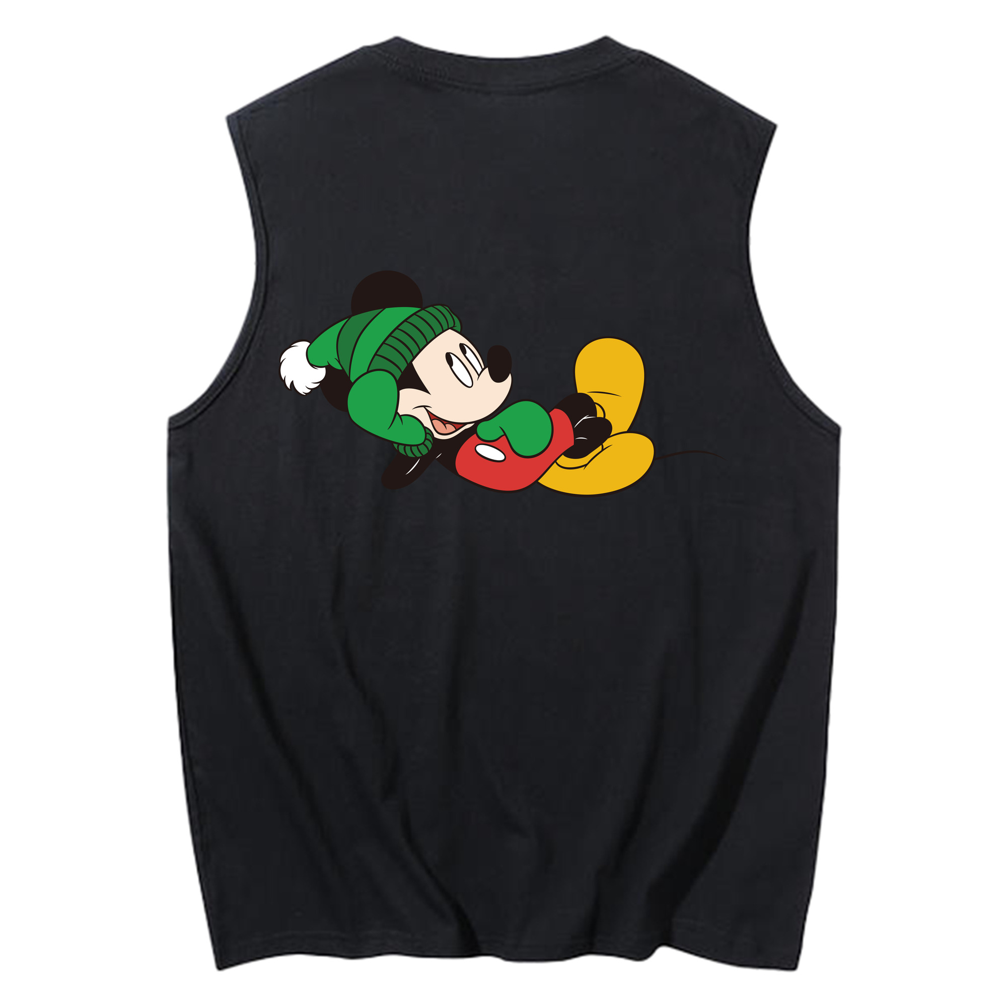 ミッキーマウス Mickey Mouse コットン100％タンクトップ（背面プリント）
