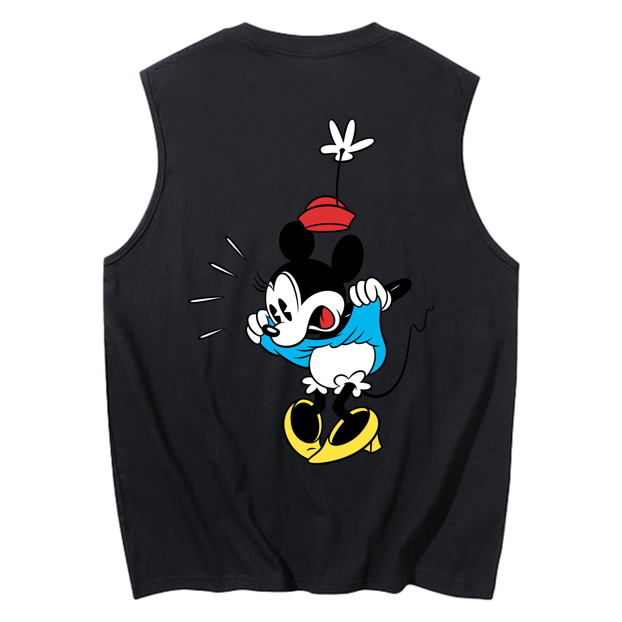 ミッキーマウス Mickey Mouse コットン100％タンクトップ（背面プリント）