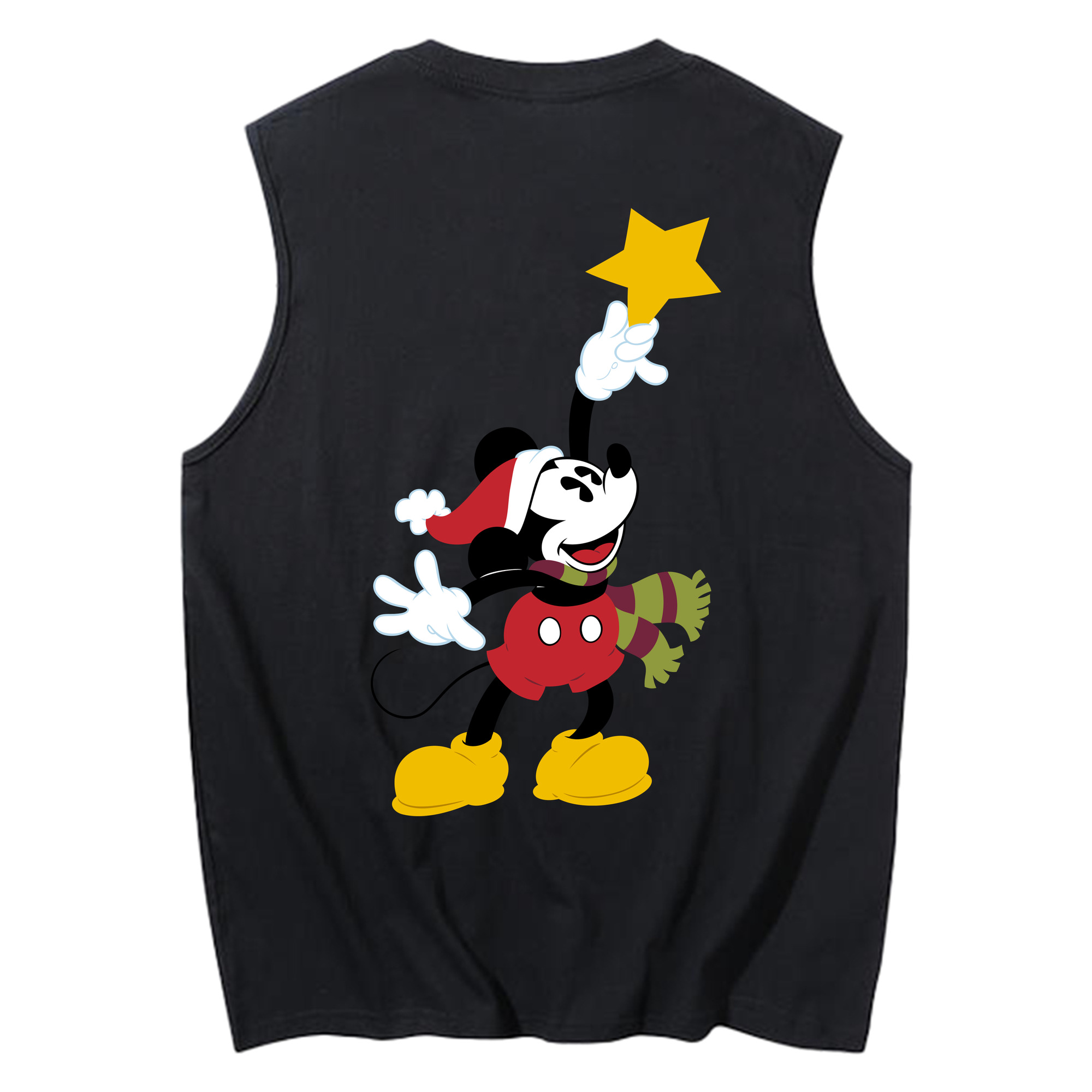 ミッキーマウス Mickey Mouse コットン100％タンクトップ（背面プリント）