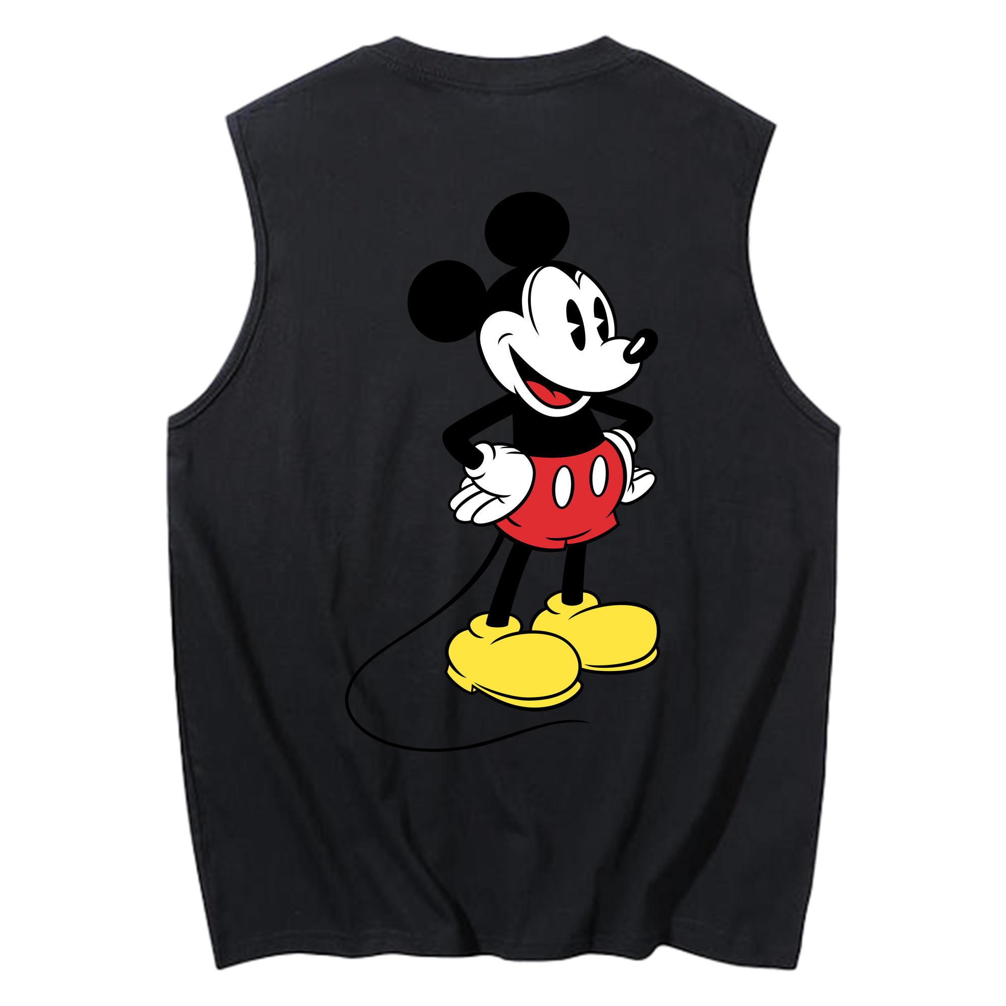 ミッキーマウス Mickey Mouse コットン100％タンクトップ（背面プリント）