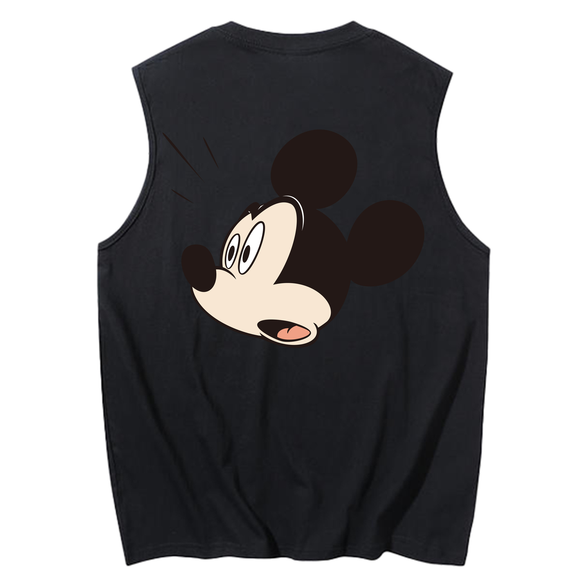 ミッキーマウス Mickey Mouse コットン100％タンクトップ（背面プリント）
