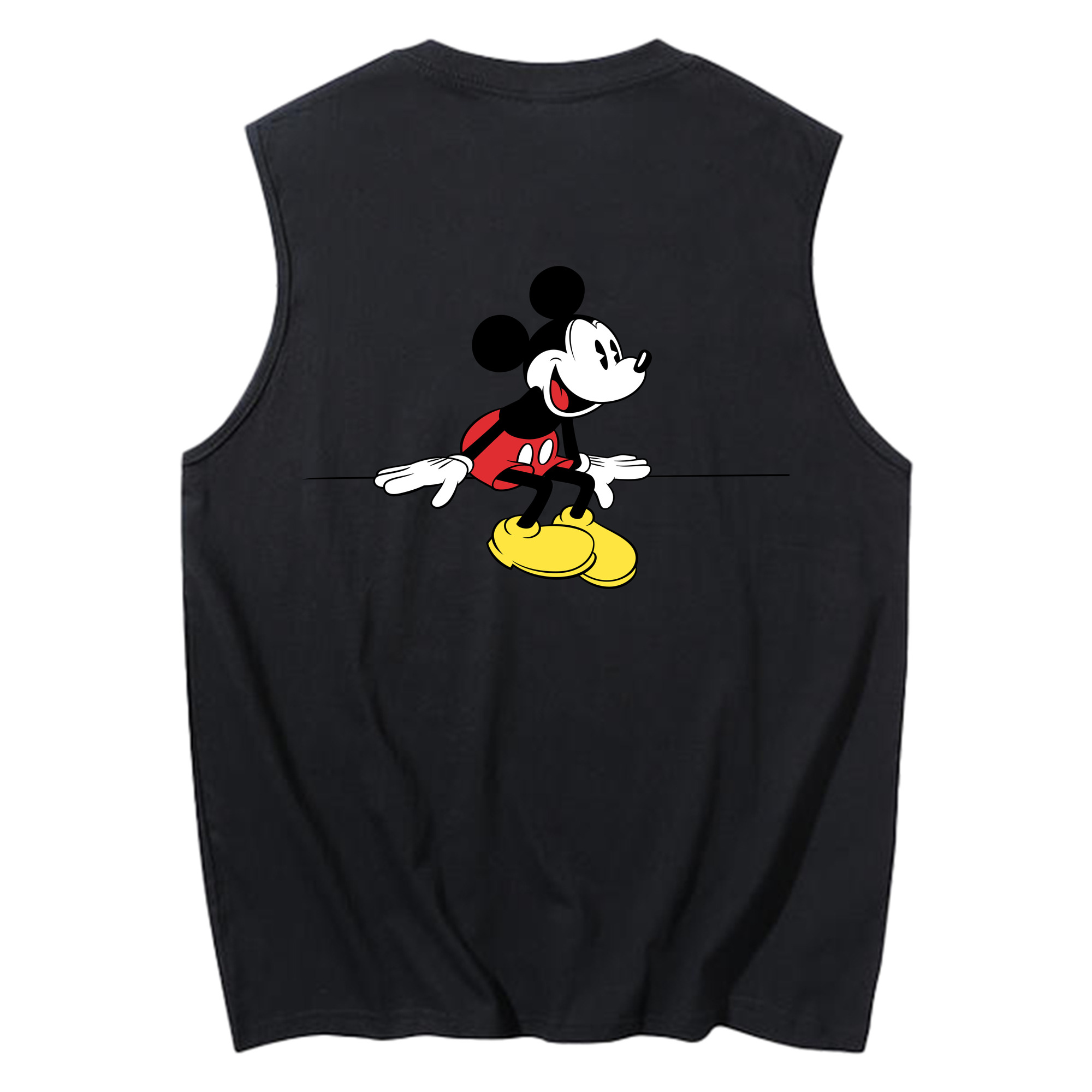 ミッキーマウス Mickey Mouse コットン100％タンクトップ（背面プリント）