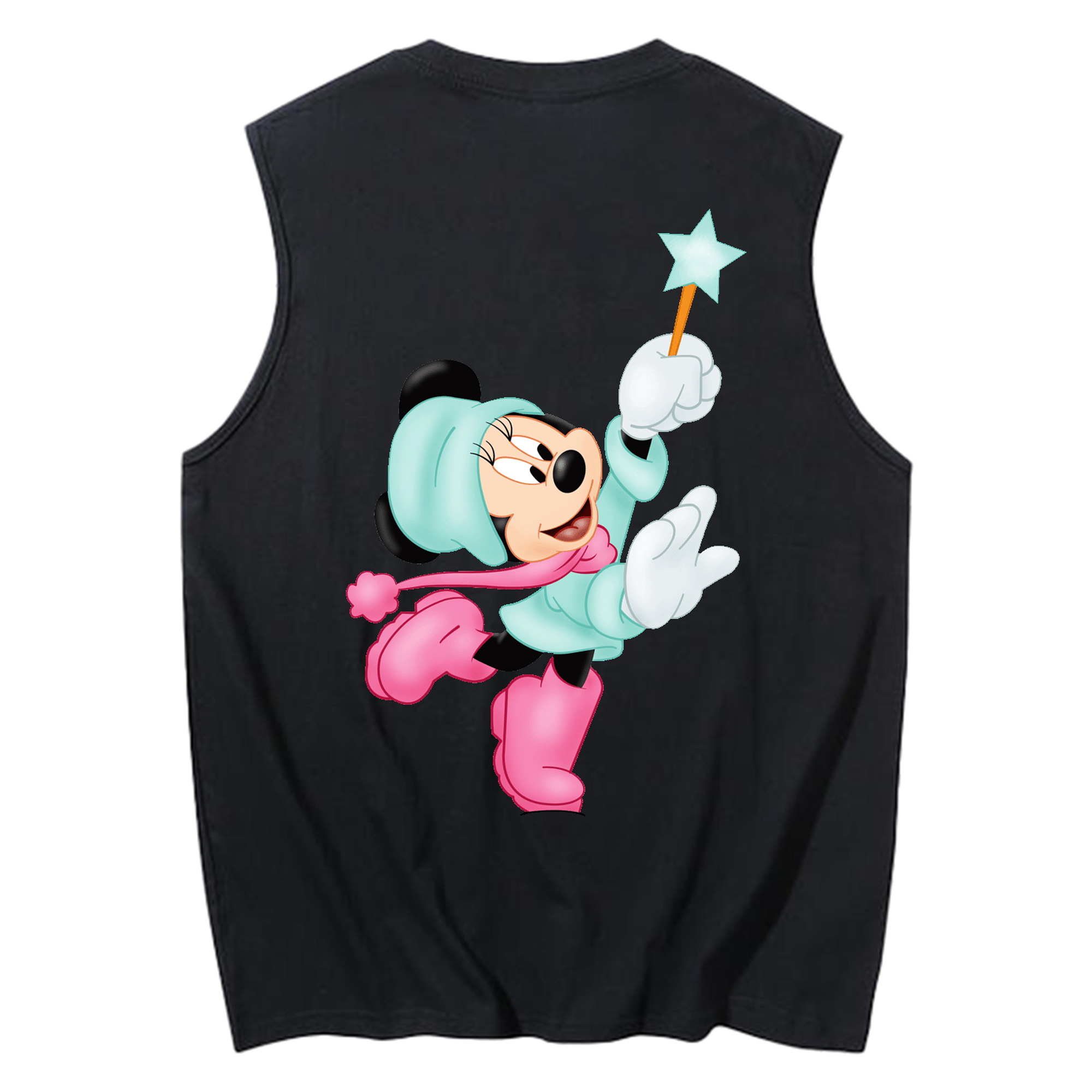 ミッキーマウス Mickey Mouse コットン100％タンクトップ（背面プリント）
