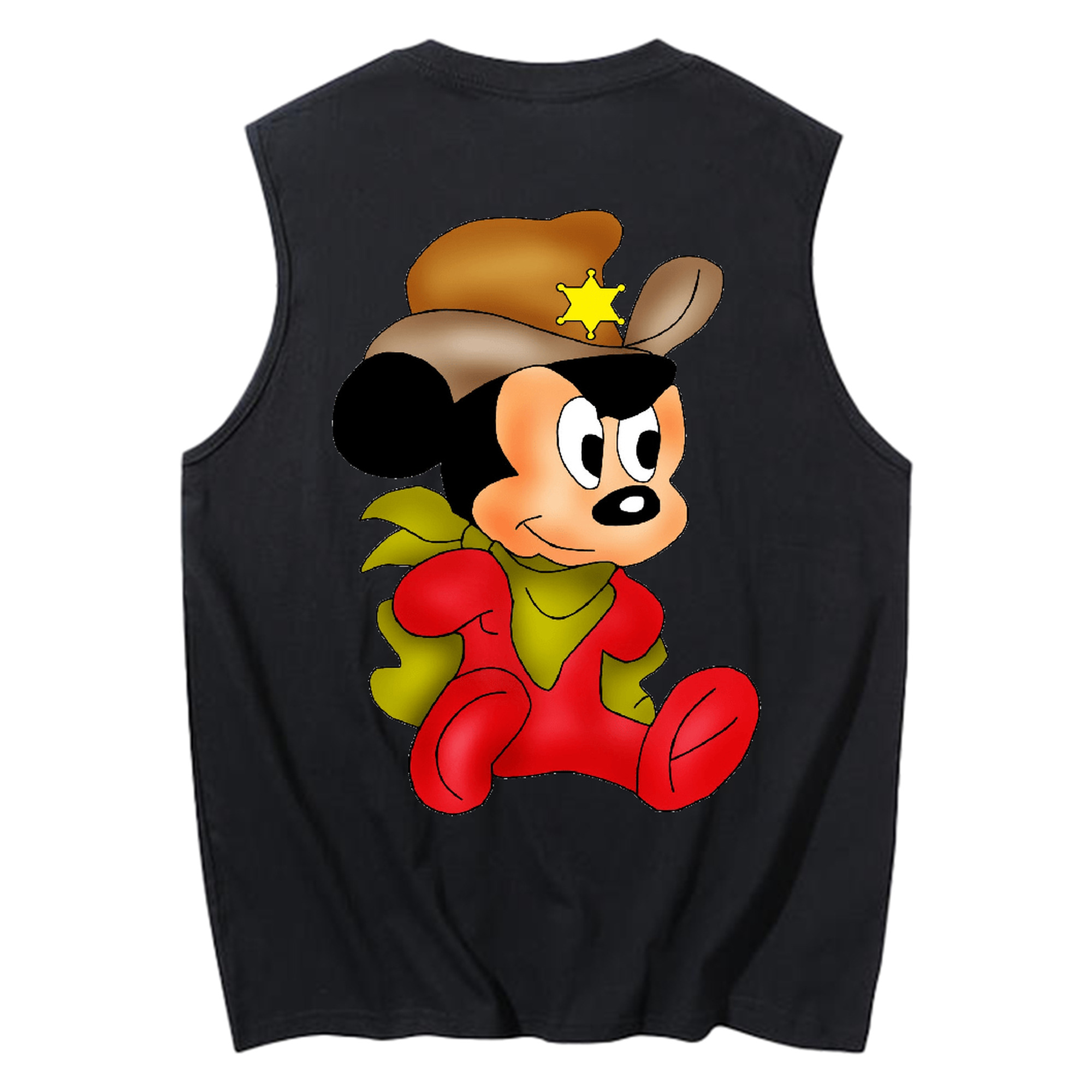 ミッキーマウス Mickey Mouse コットン100％タンクトップ（背面プリント）