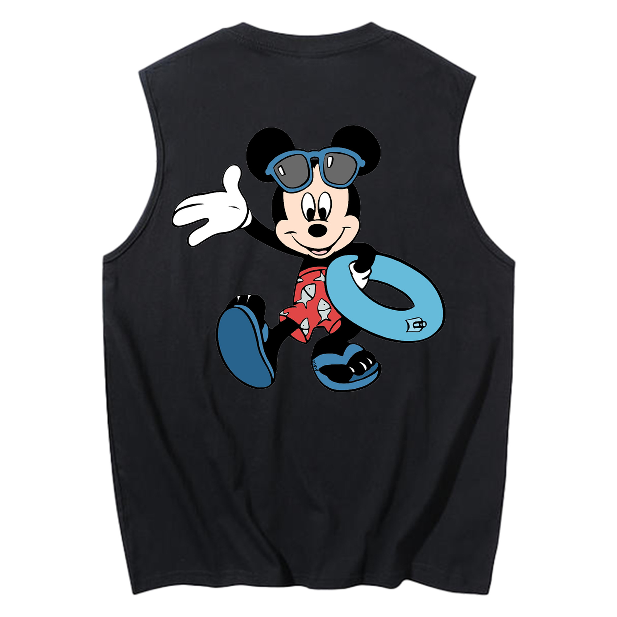 ミッキーマウス Mickey Mouse コットン100％タンクトップ（背面プリント）