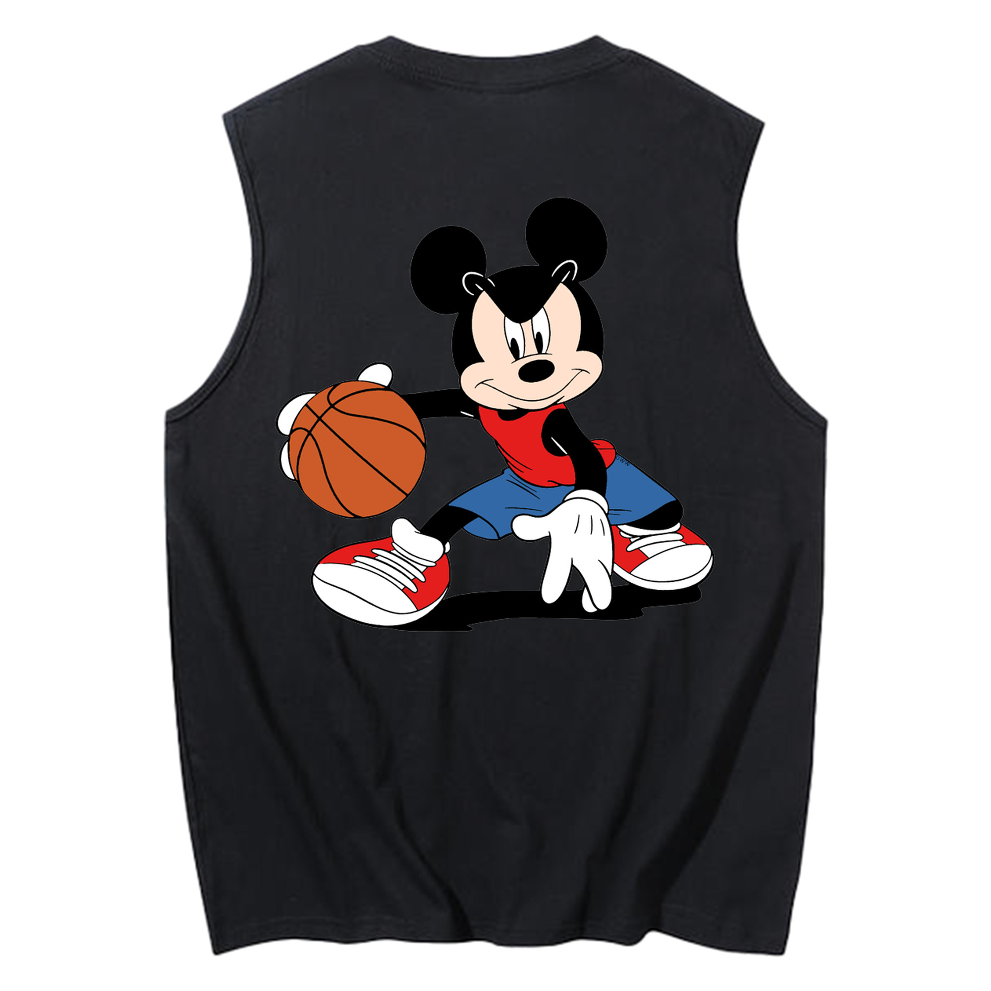 ミッキーマウス Mickey Mouse コットン100％タンクトップ（背面プリント）