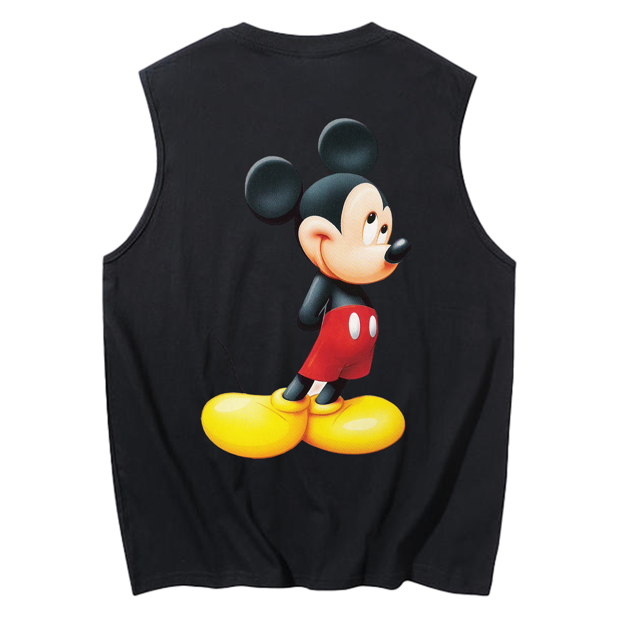 ミッキーマウス Mickey Mouse コットン100％タンクトップ（背面プリント）