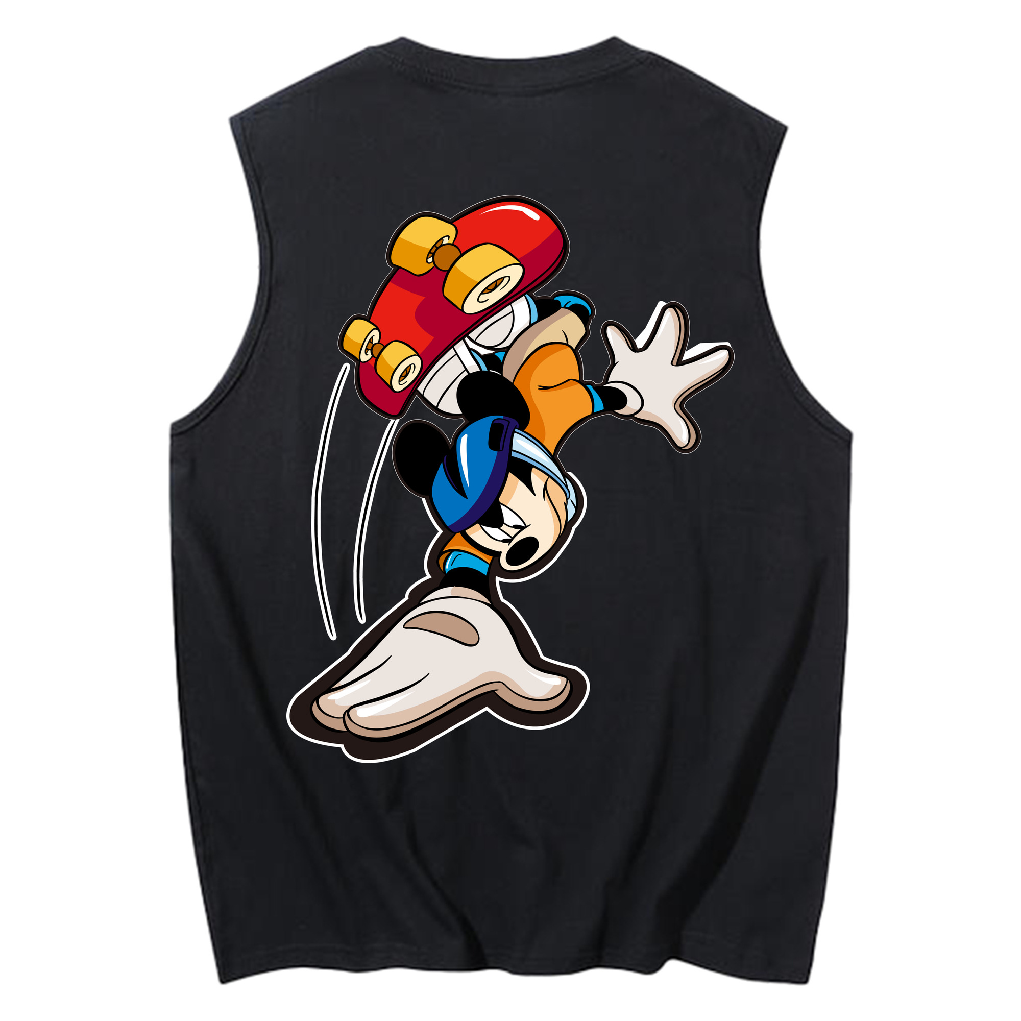 ミッキーマウス Mickey Mouse コットン100％タンクトップ（背面プリント）