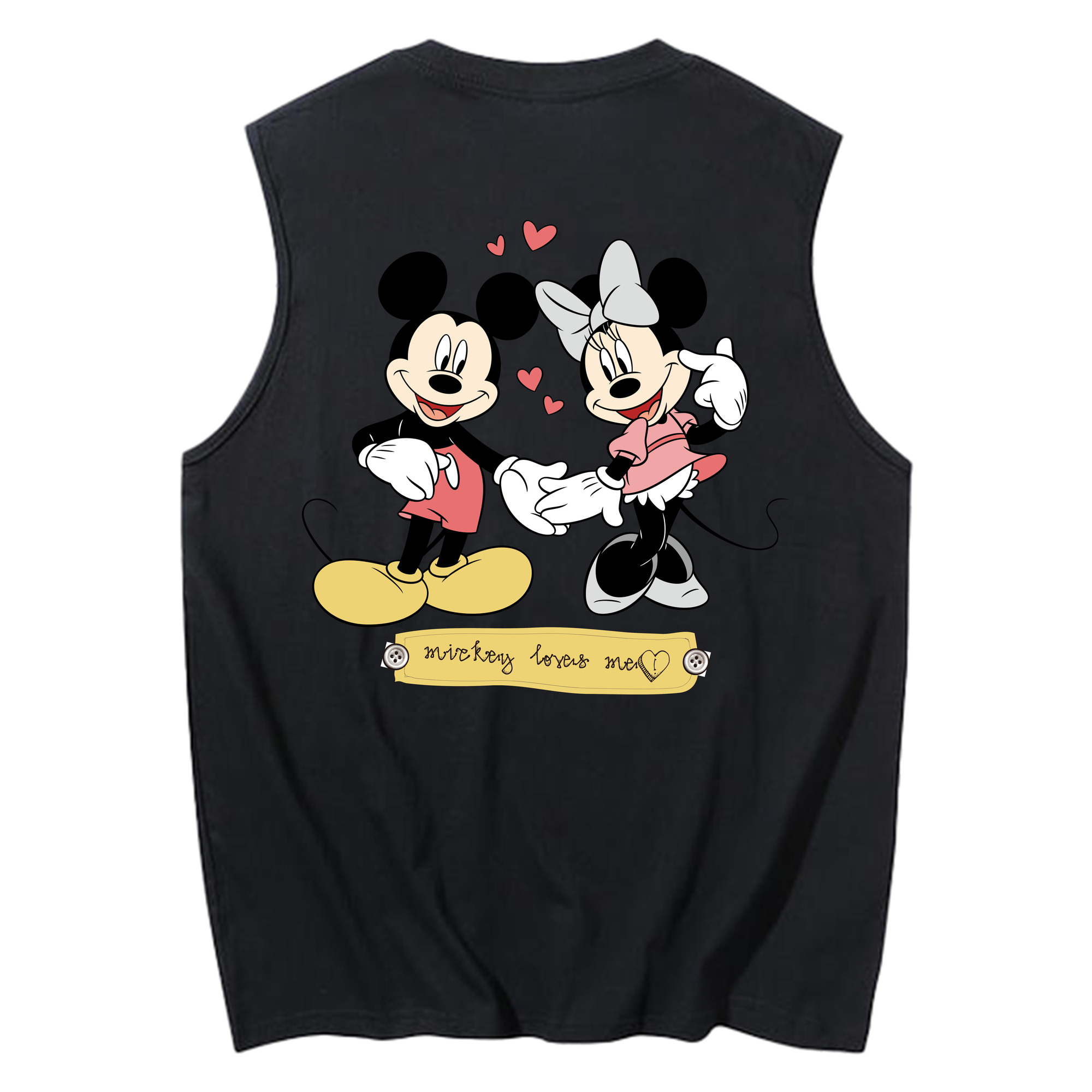ミッキーマウス Mickey Mouse コットン100％タンクトップ（背面プリント）