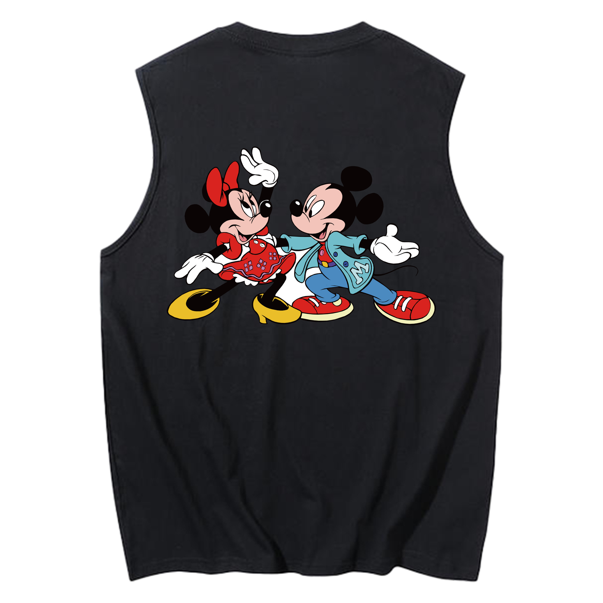 ミッキーマウス Mickey Mouse コットン100％タンクトップ（背面プリント）