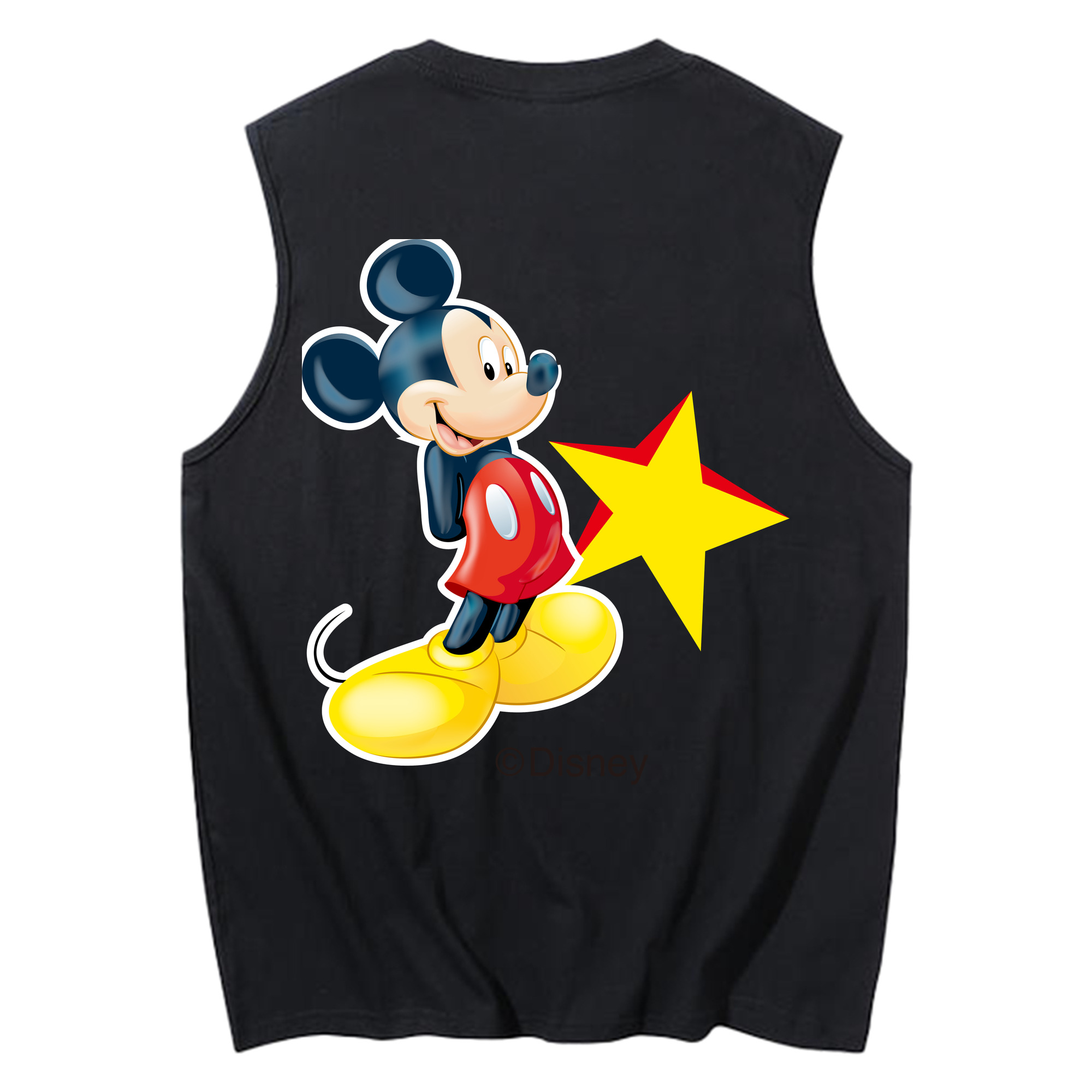 ミッキーマウス Mickey Mouse コットン100％タンクトップ（背面プリント）