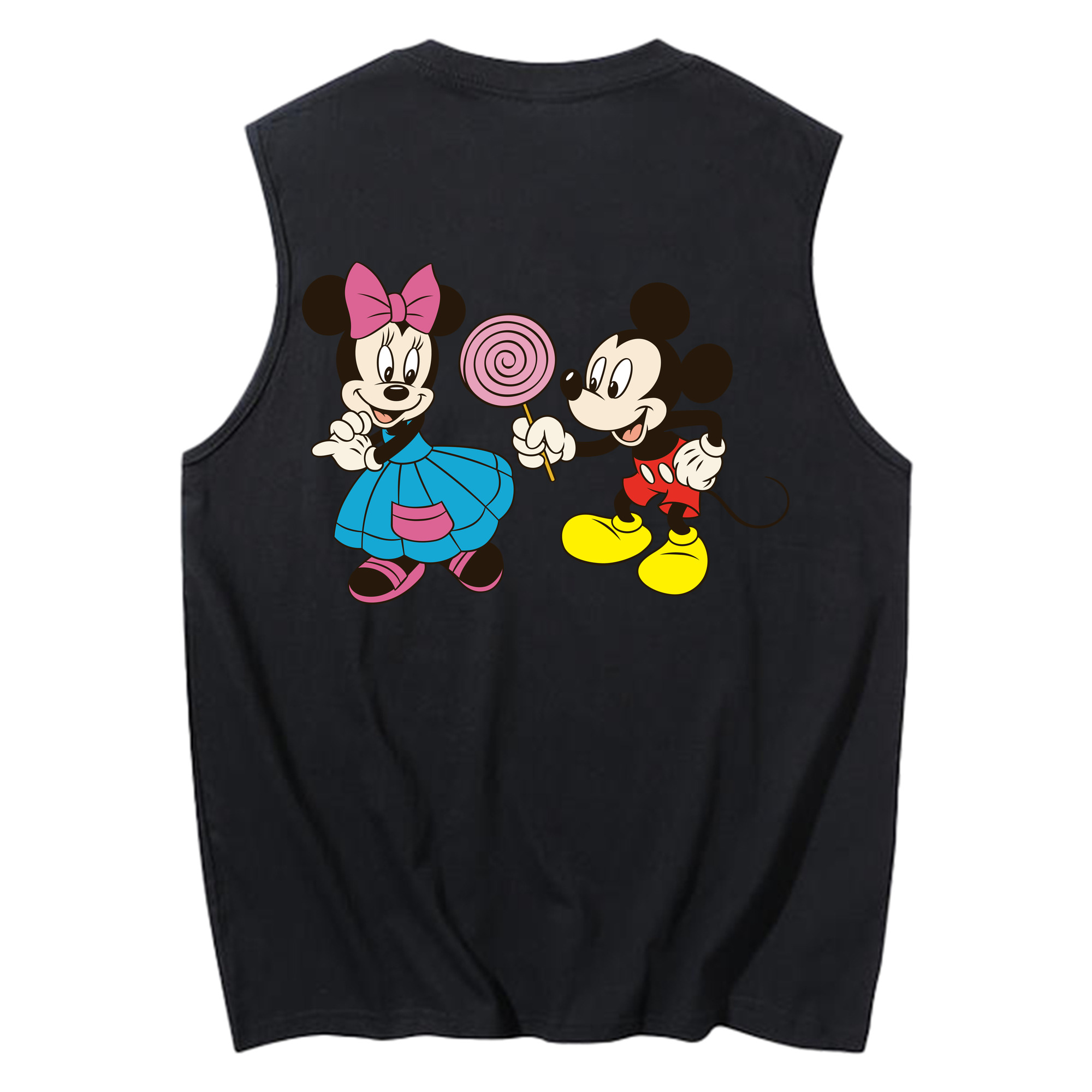 ミッキーマウス Mickey Mouse コットン100％タンクトップ（背面プリント）