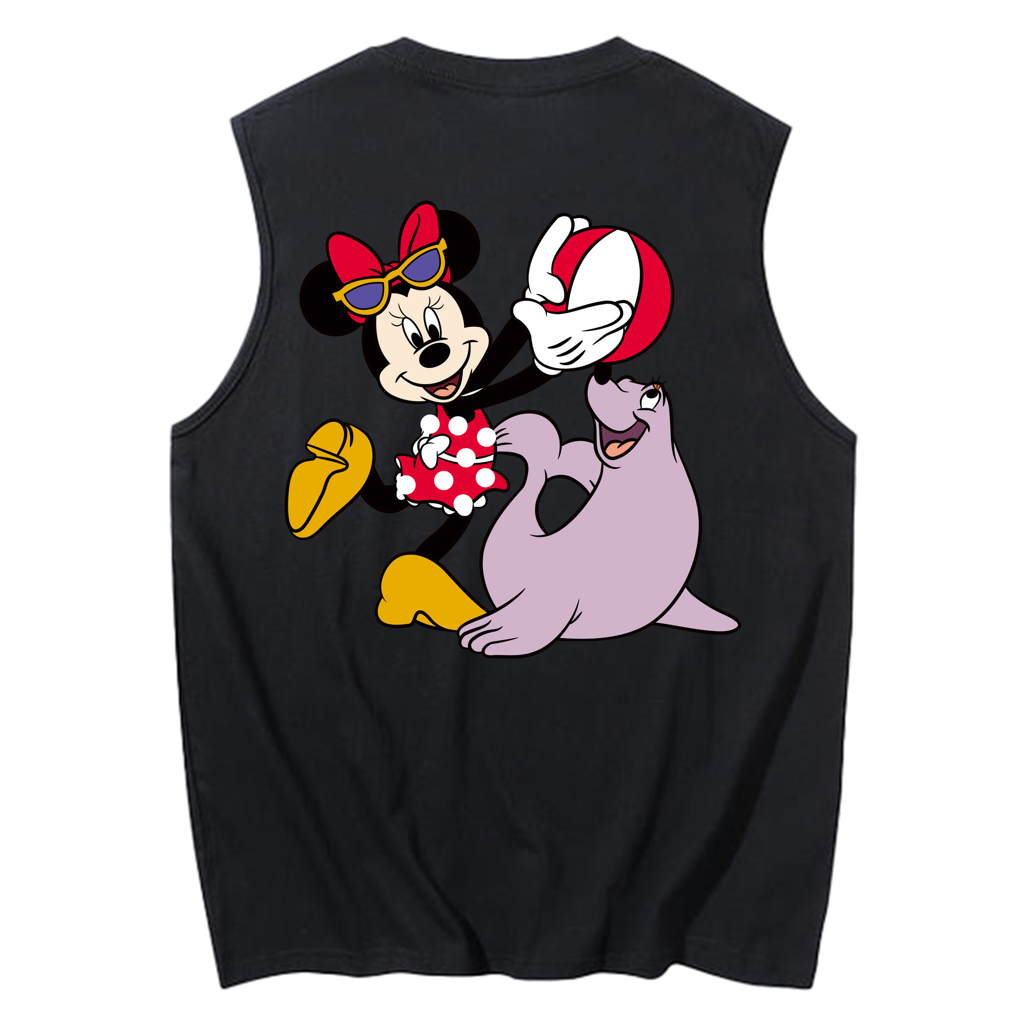 ミッキーマウス Mickey Mouse コットン100％タンクトップ（背面プリント）