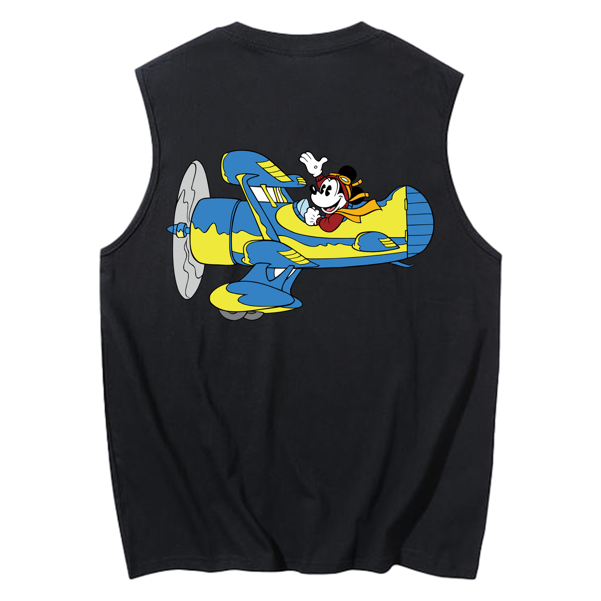 ミッキーマウス Mickey Mouse コットン100％タンクトップ（背面プリント）