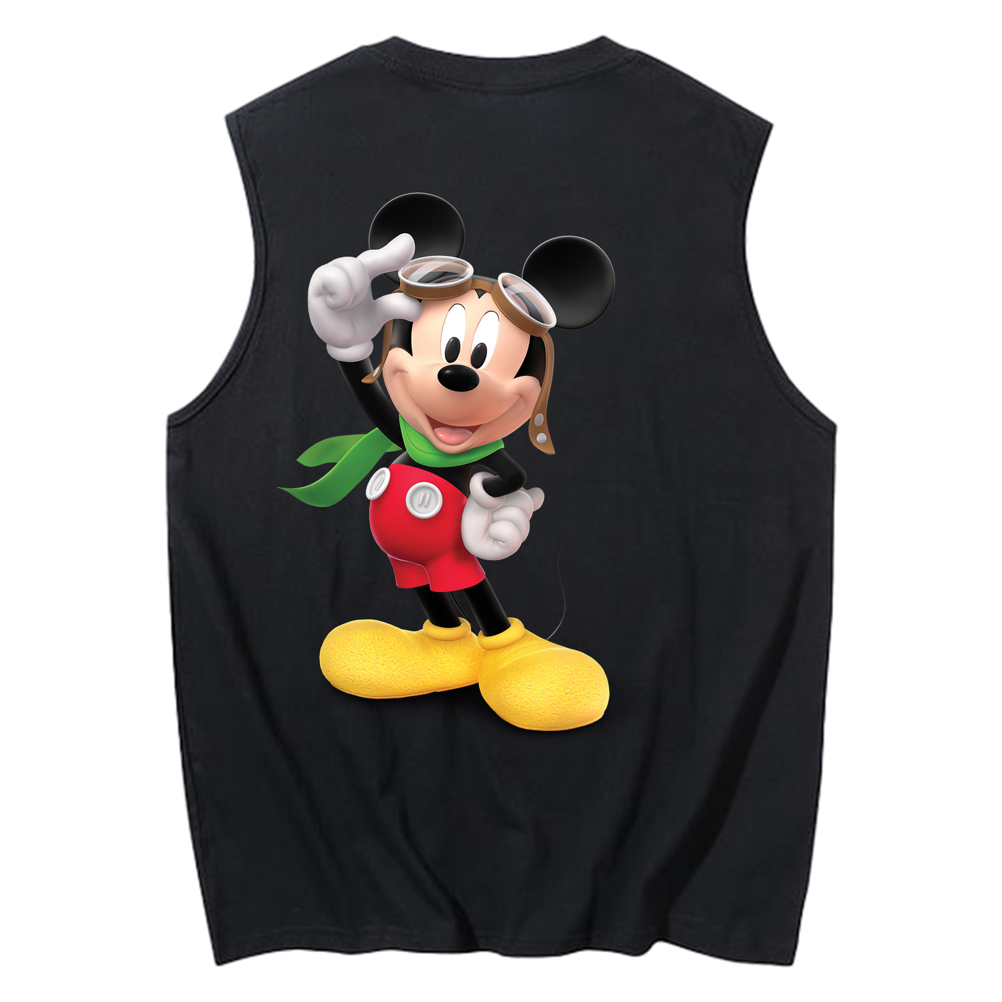 ミッキーマウス Mickey Mouse コットン100％タンクトップ（背面プリント）