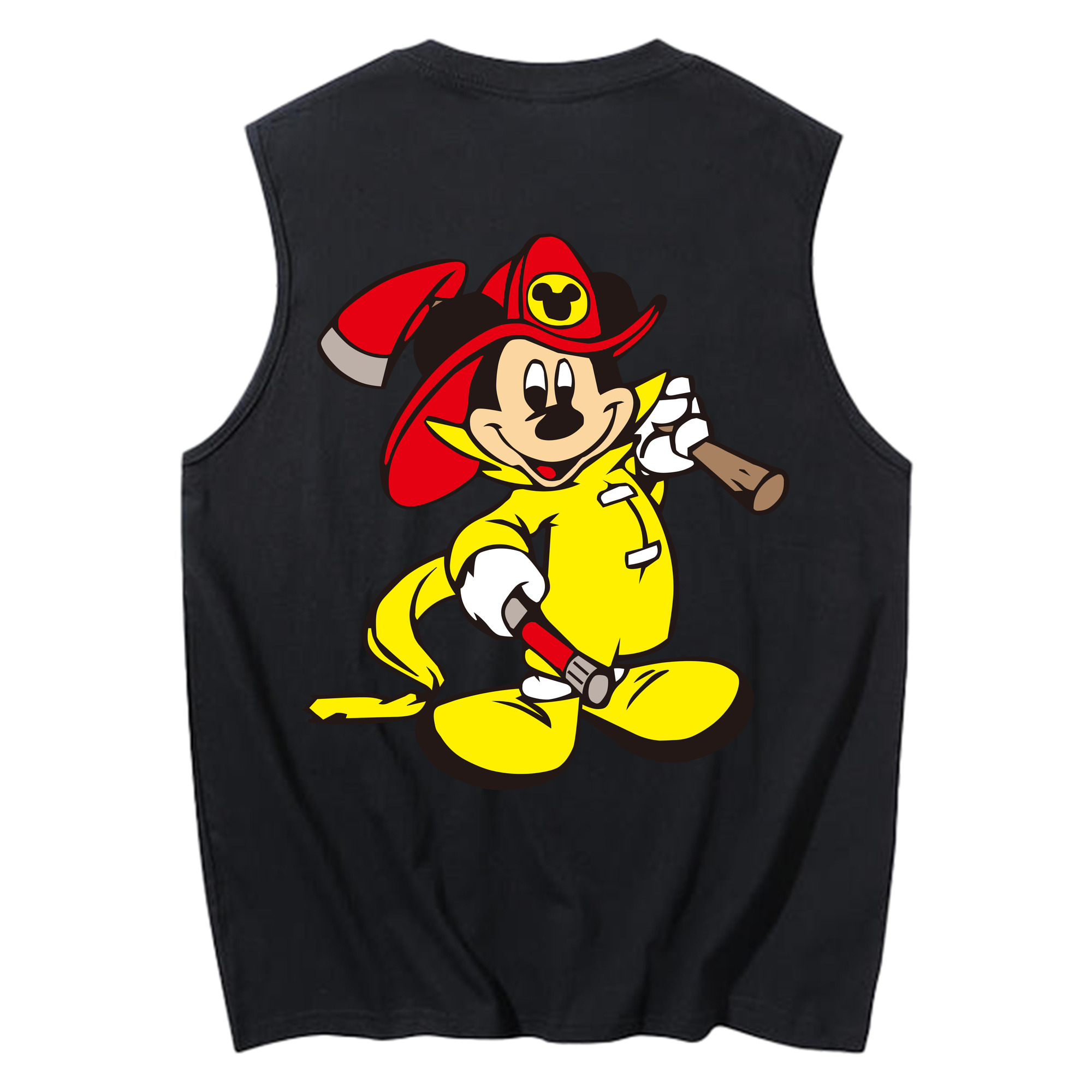 ミッキーマウス Mickey Mouse コットン100％タンクトップ（背面プリント）