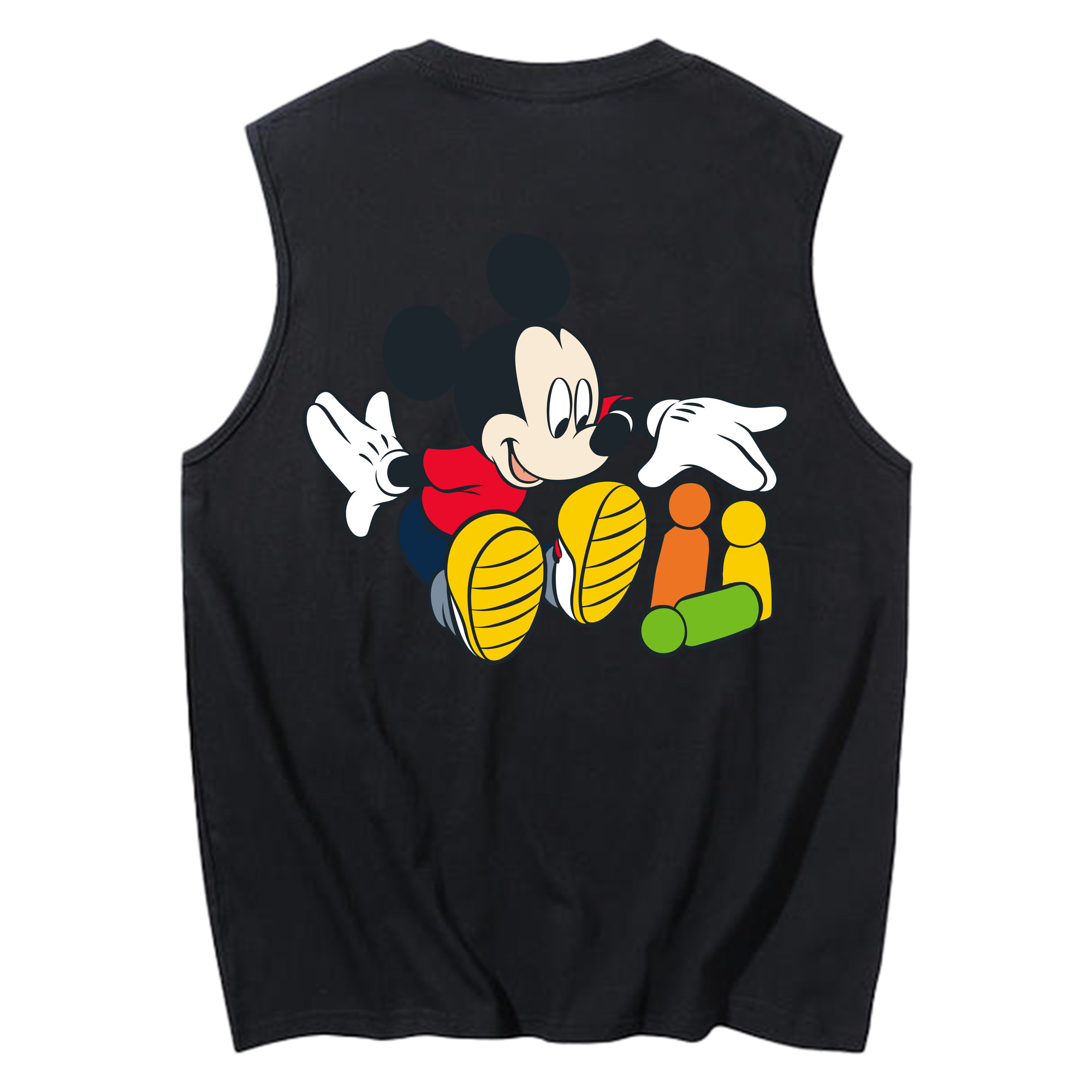 ミッキーマウス Mickey Mouse コットン100％タンクトップ（背面プリント）