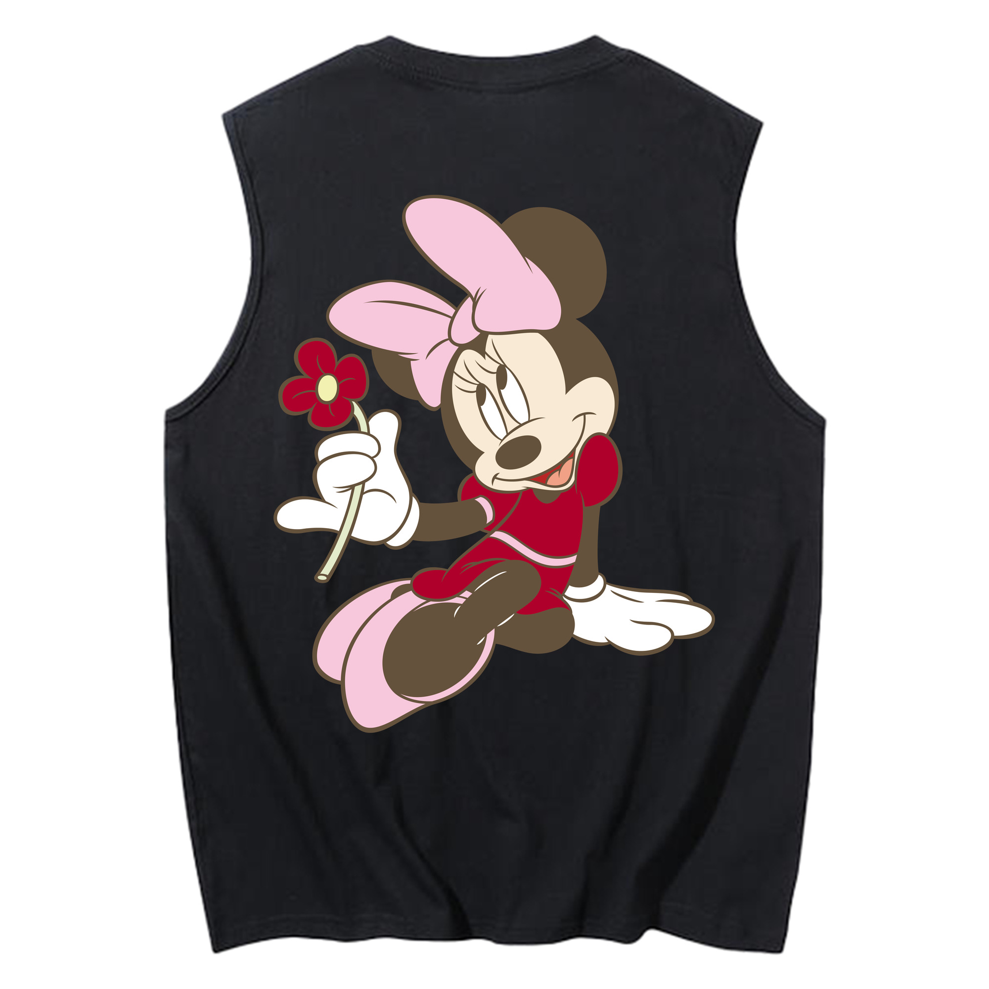 ミッキーマウス Mickey Mouse コットン100％タンクトップ（背面プリント）
