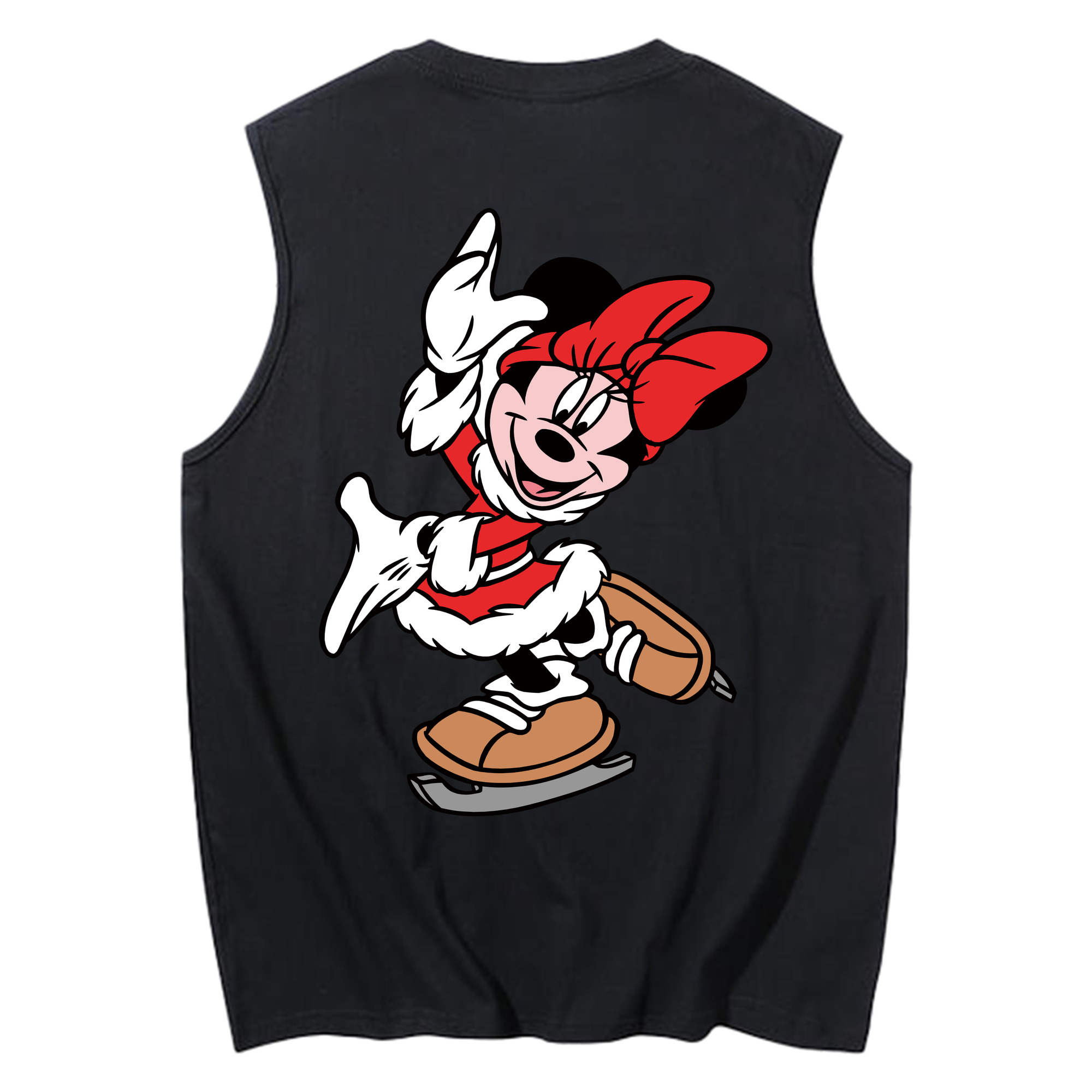 ミッキーマウス Mickey Mouse コットン100％タンクトップ（背面プリント）