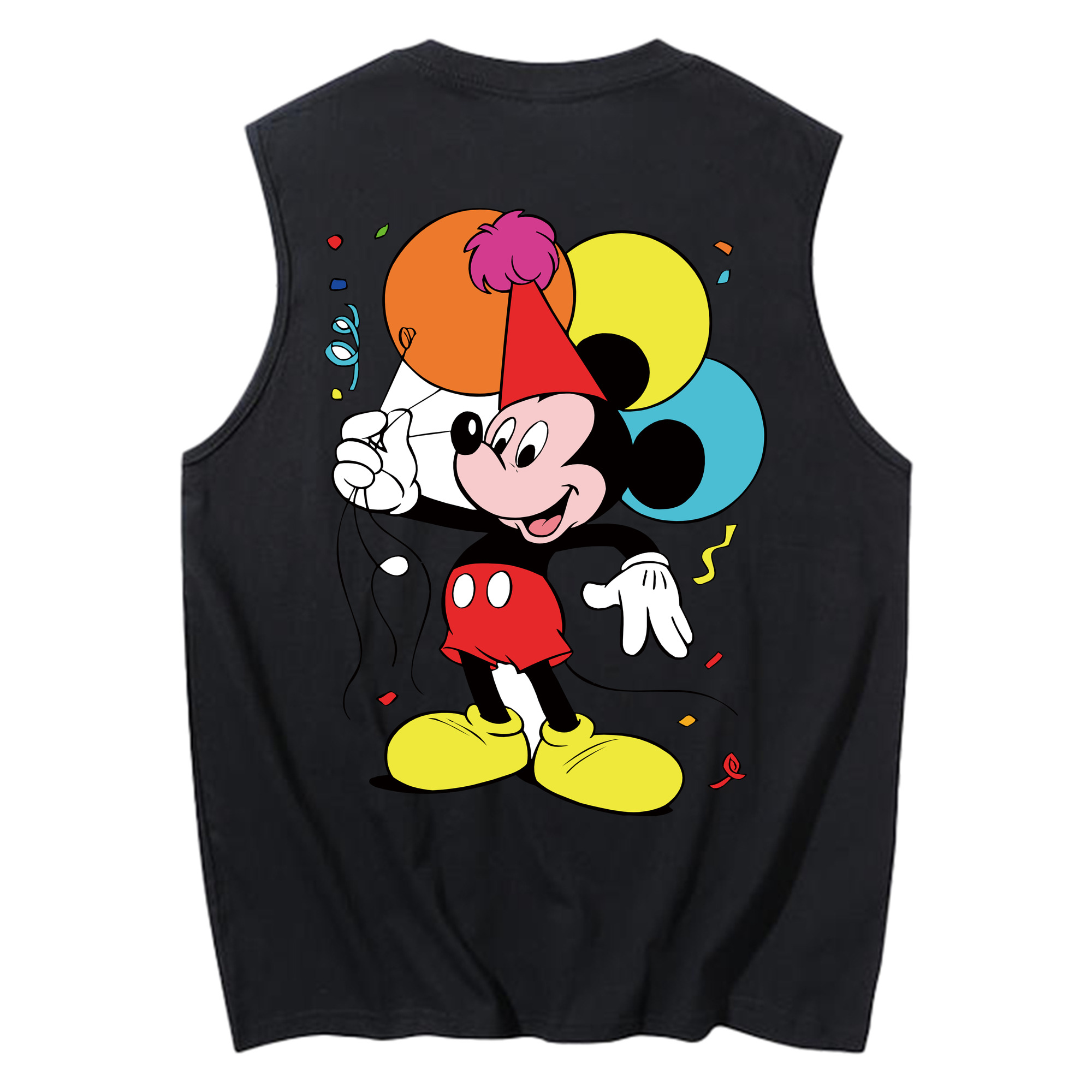 ミッキーマウス Mickey Mouse コットン100％タンクトップ（背面プリント）