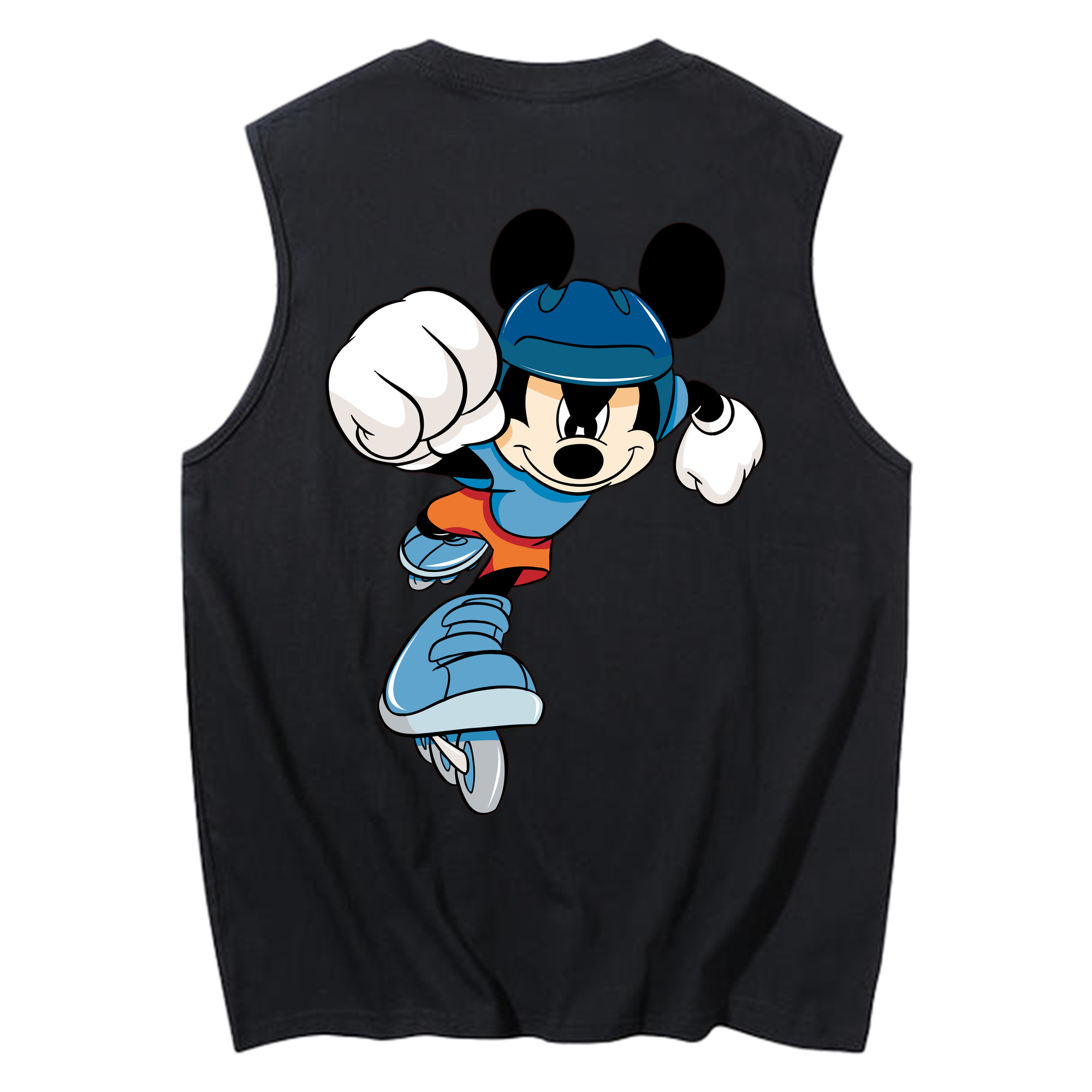 ミッキーマウス Mickey Mouse コットン100％タンクトップ（背面プリント）