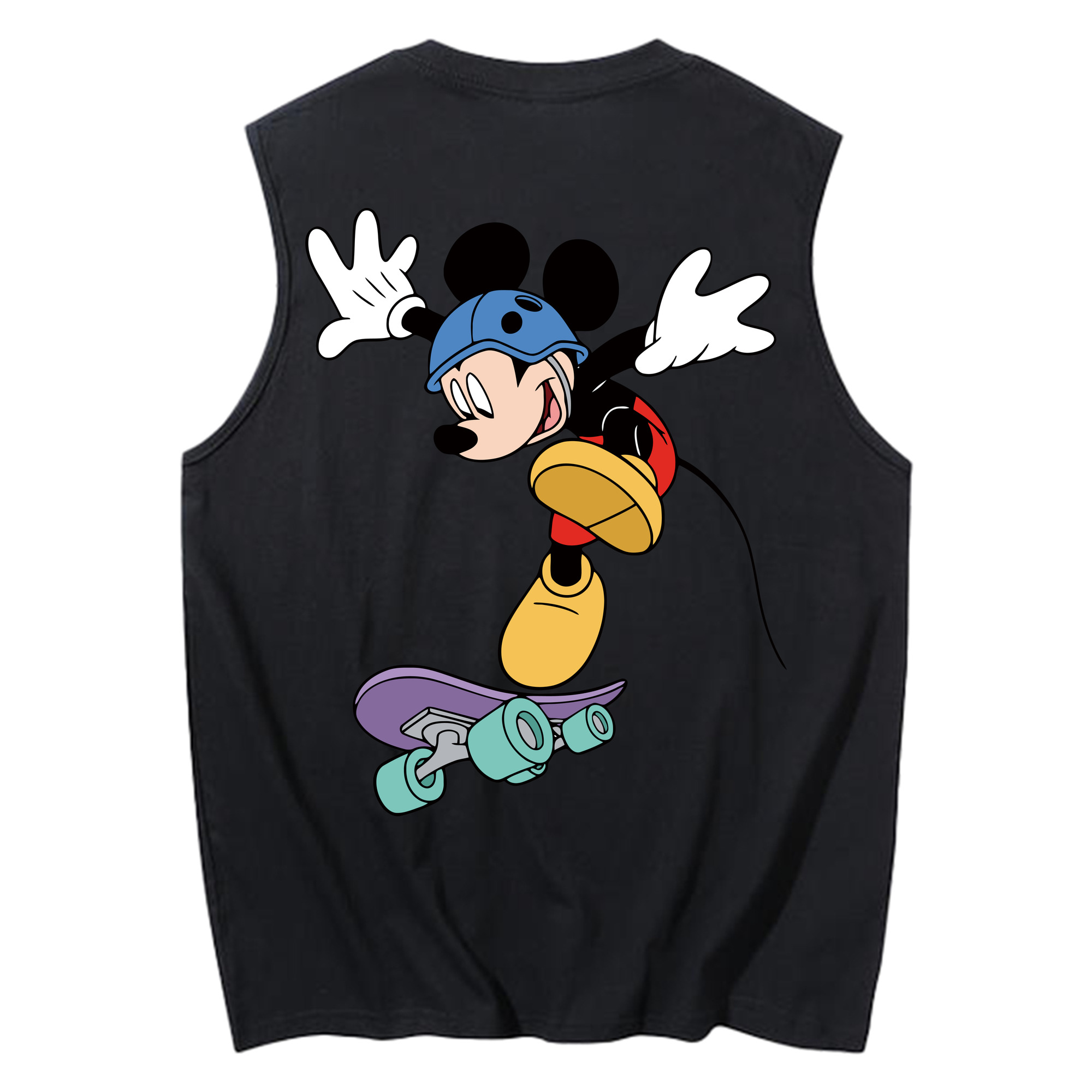 ミッキーマウス Mickey Mouse コットン100％タンクトップ（背面プリント）