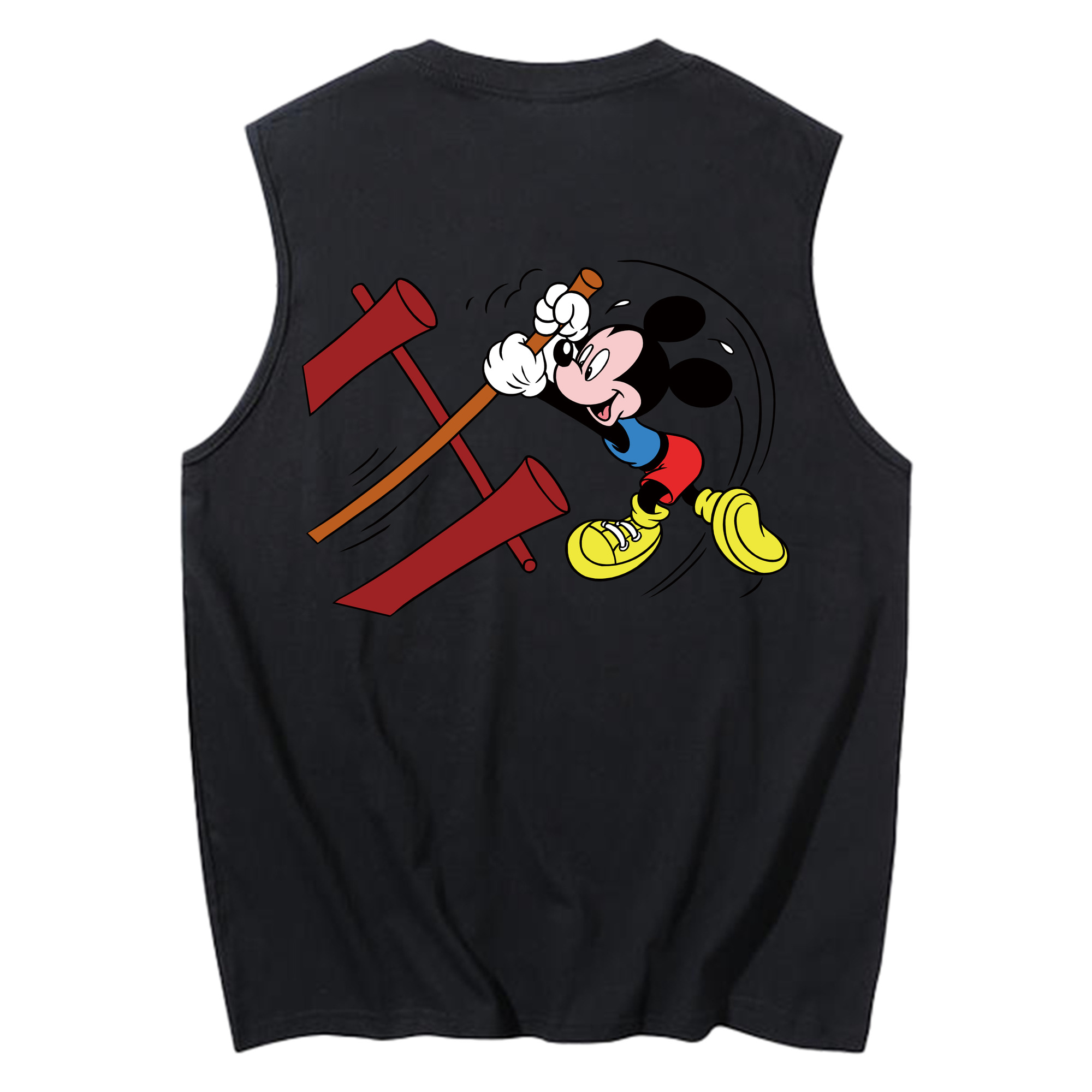 ミッキーマウス Mickey Mouse コットン100％タンクトップ（背面プリント）