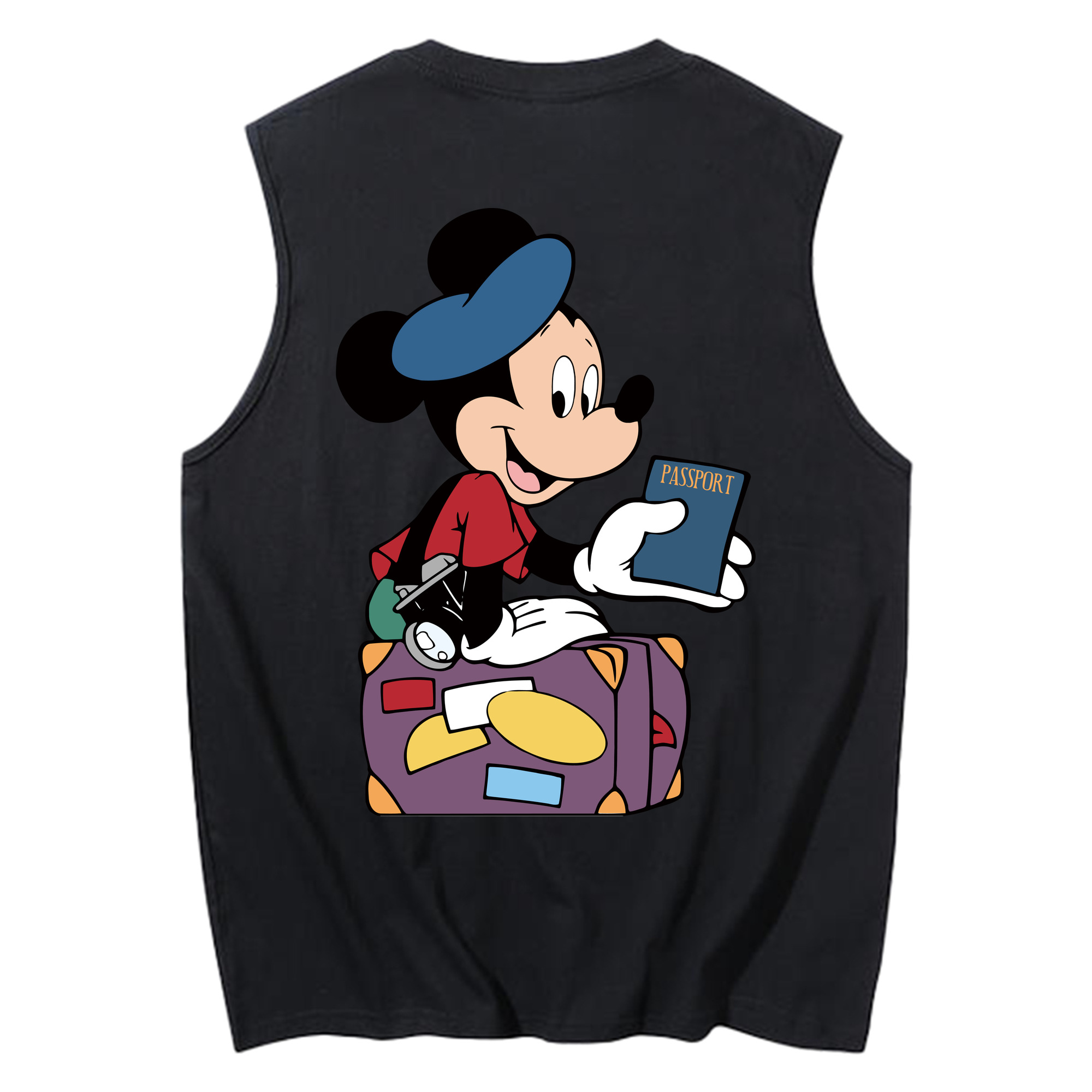 ミッキーマウス Mickey Mouse コットン100％タンクトップ（背面プリント）