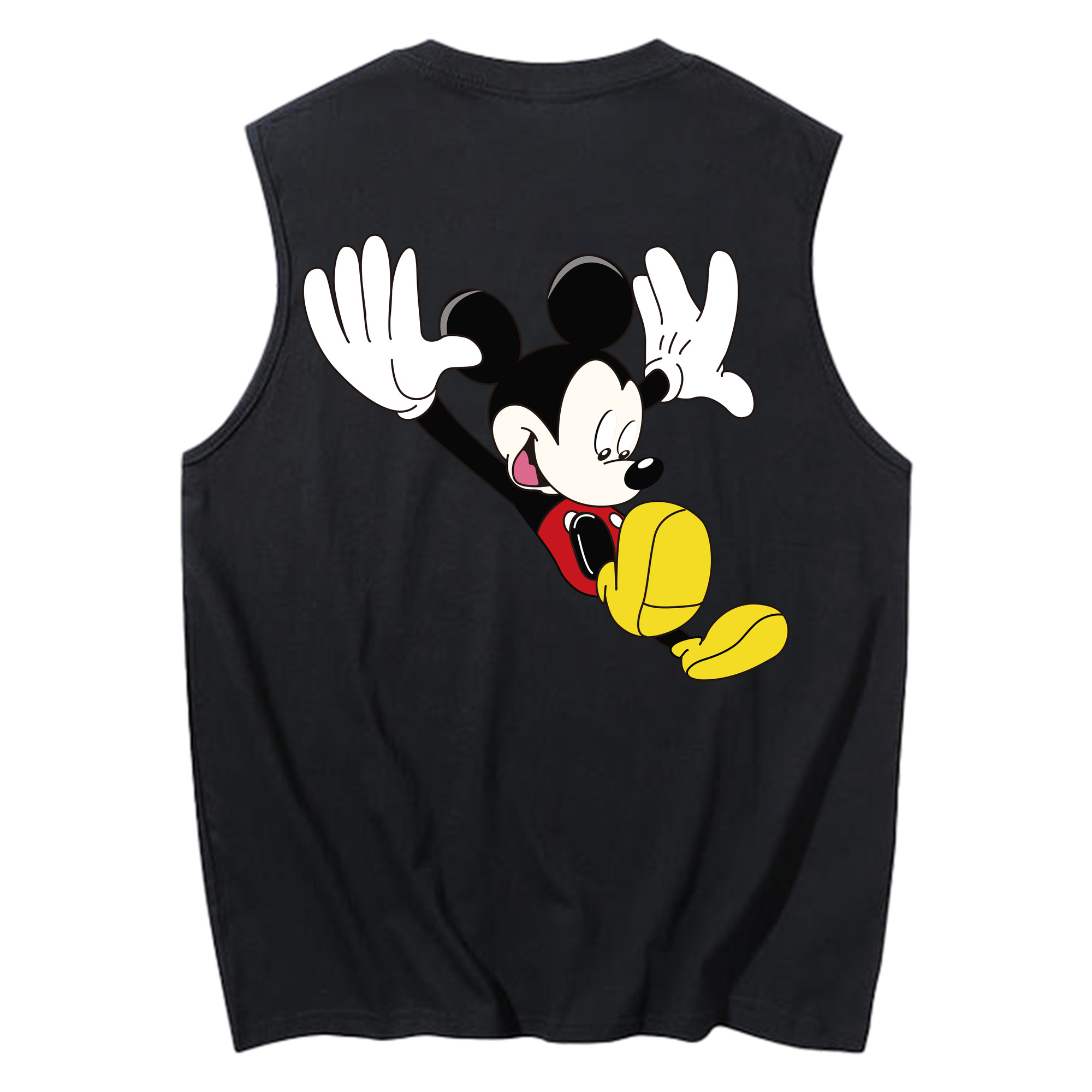 ミッキーマウス Mickey Mouse コットン100％タンクトップ（背面プリント）