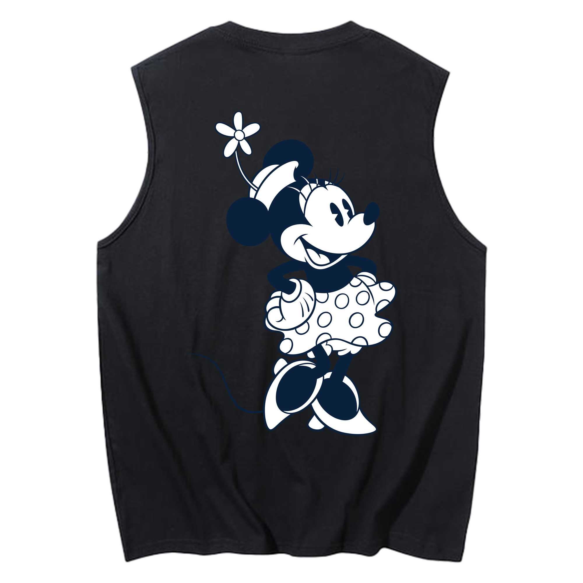 ミッキーマウス Mickey Mouse コットン100％タンクトップ（背面プリント）