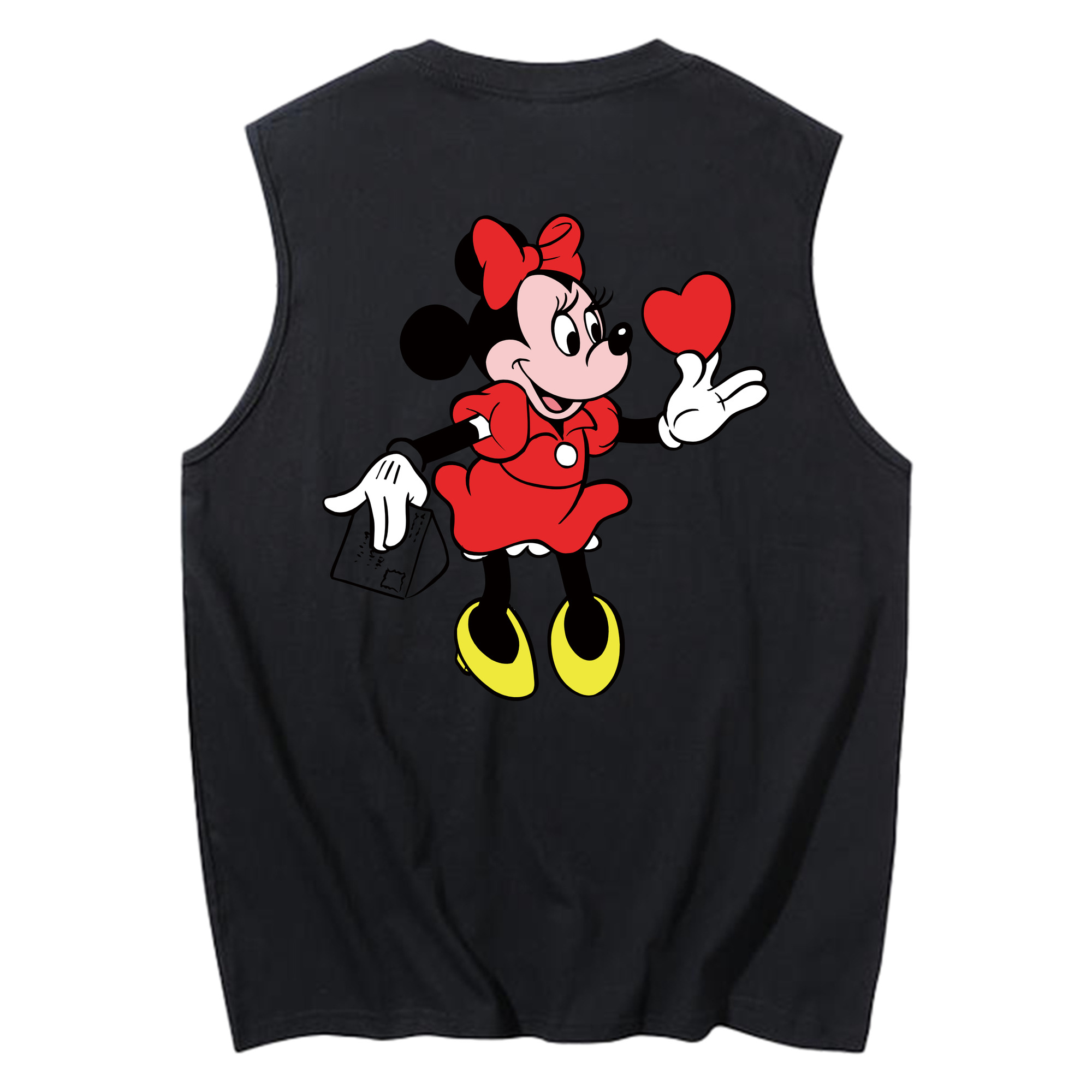 ミッキーマウス Mickey Mouse コットン100％タンクトップ（背面プリント）