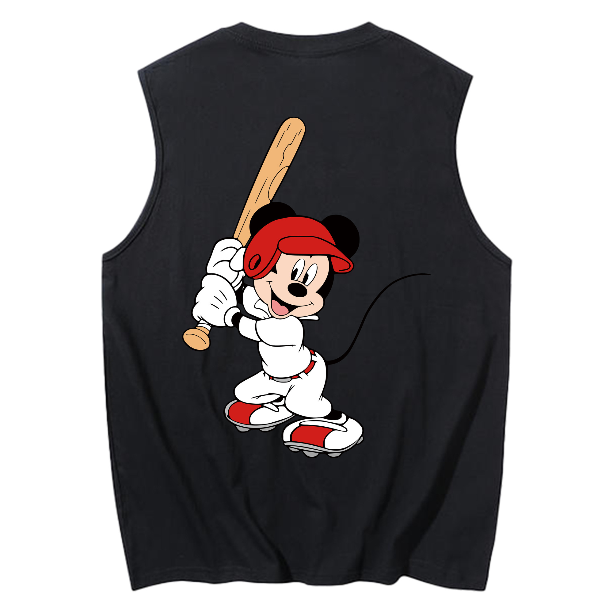ミッキーマウス Mickey Mouse コットン100％タンクトップ（背面プリント）