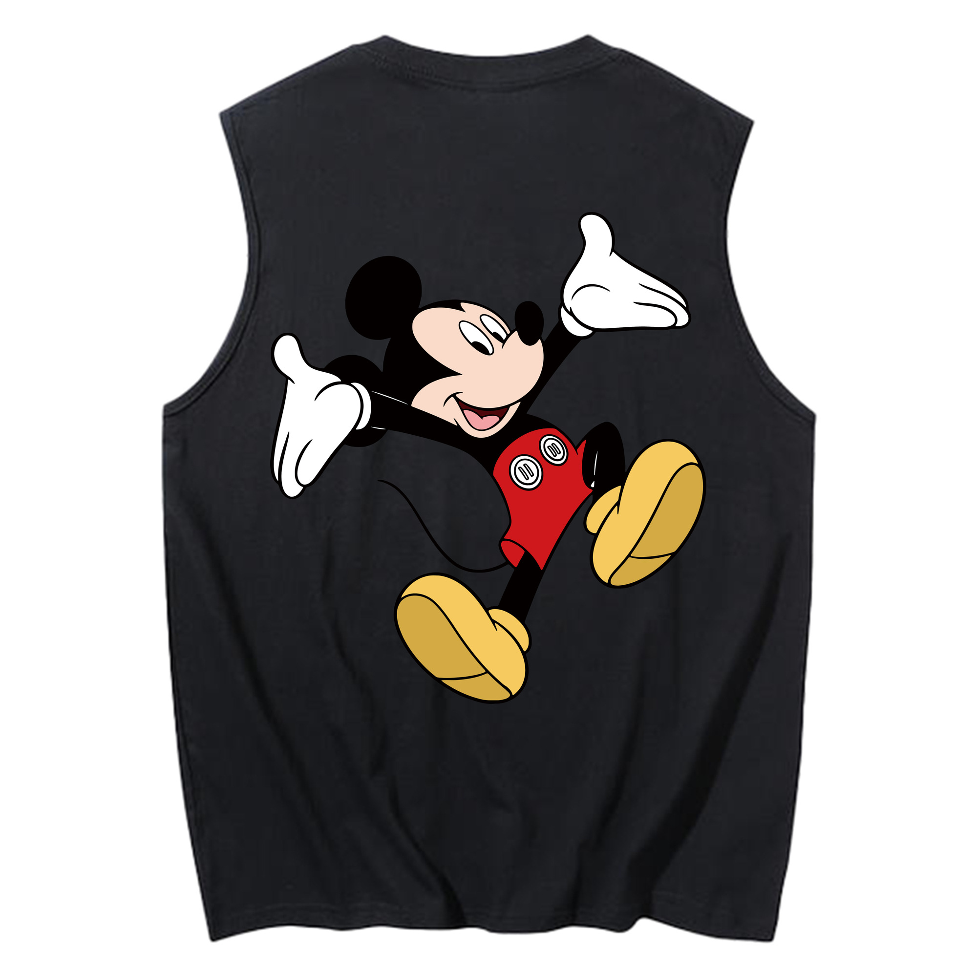 ミッキーマウス Mickey Mouse コットン100％タンクトップ（背面プリント）